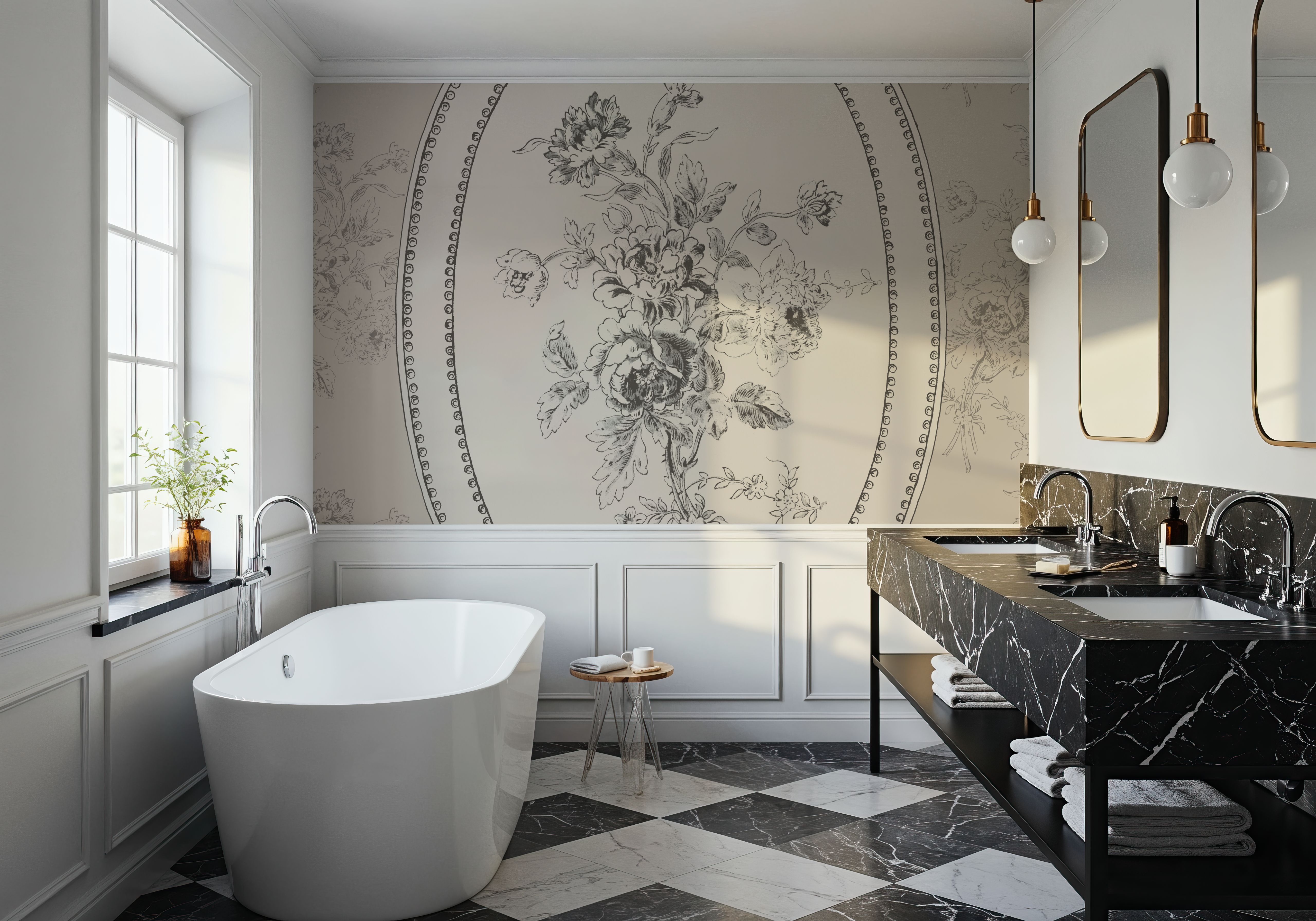 Cottage Roses II Vintage, Carte da parati