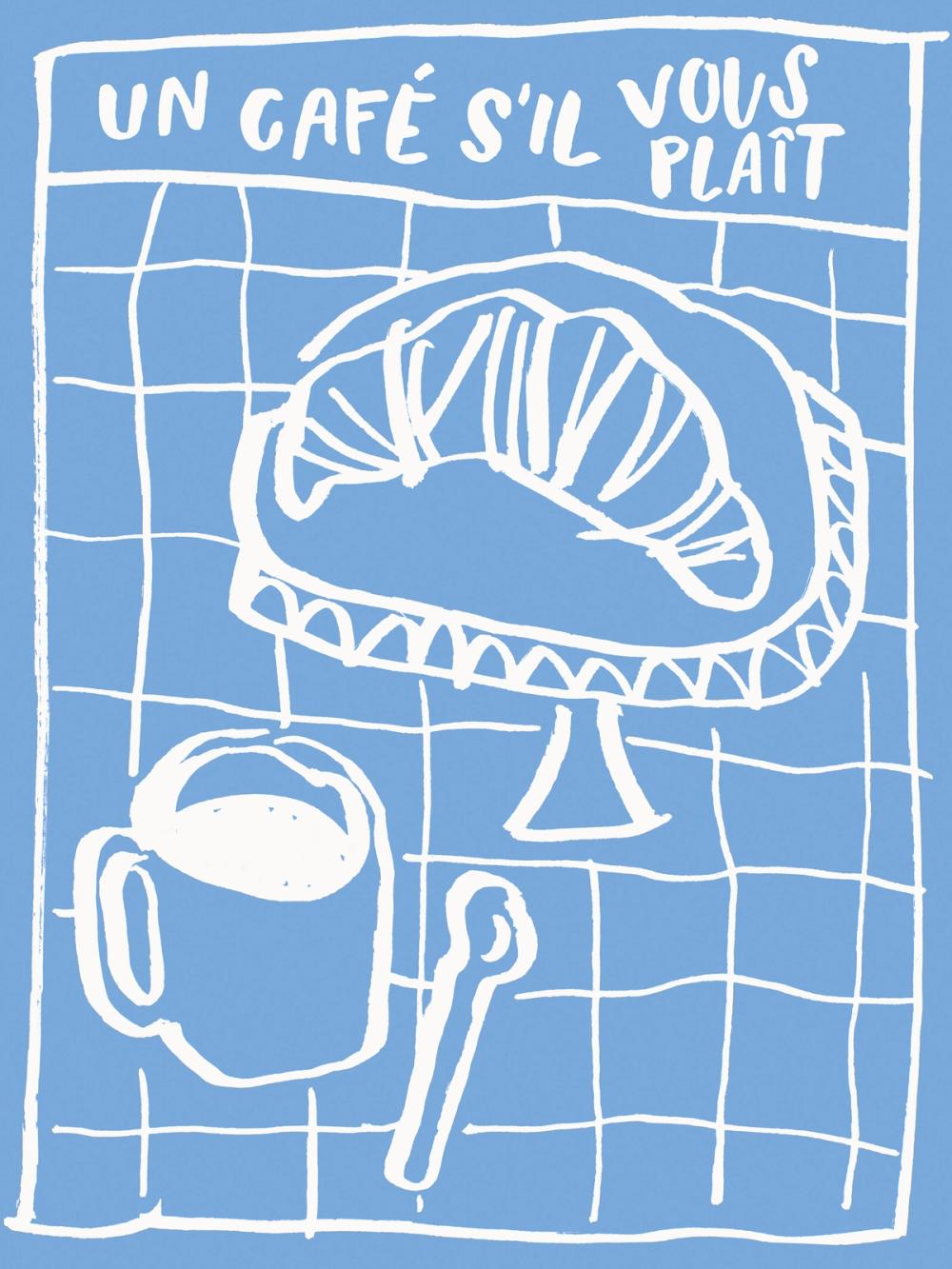 Breakfast Doodles IV Blue