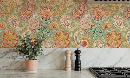 Harvest Paisley Mini Swamp Green