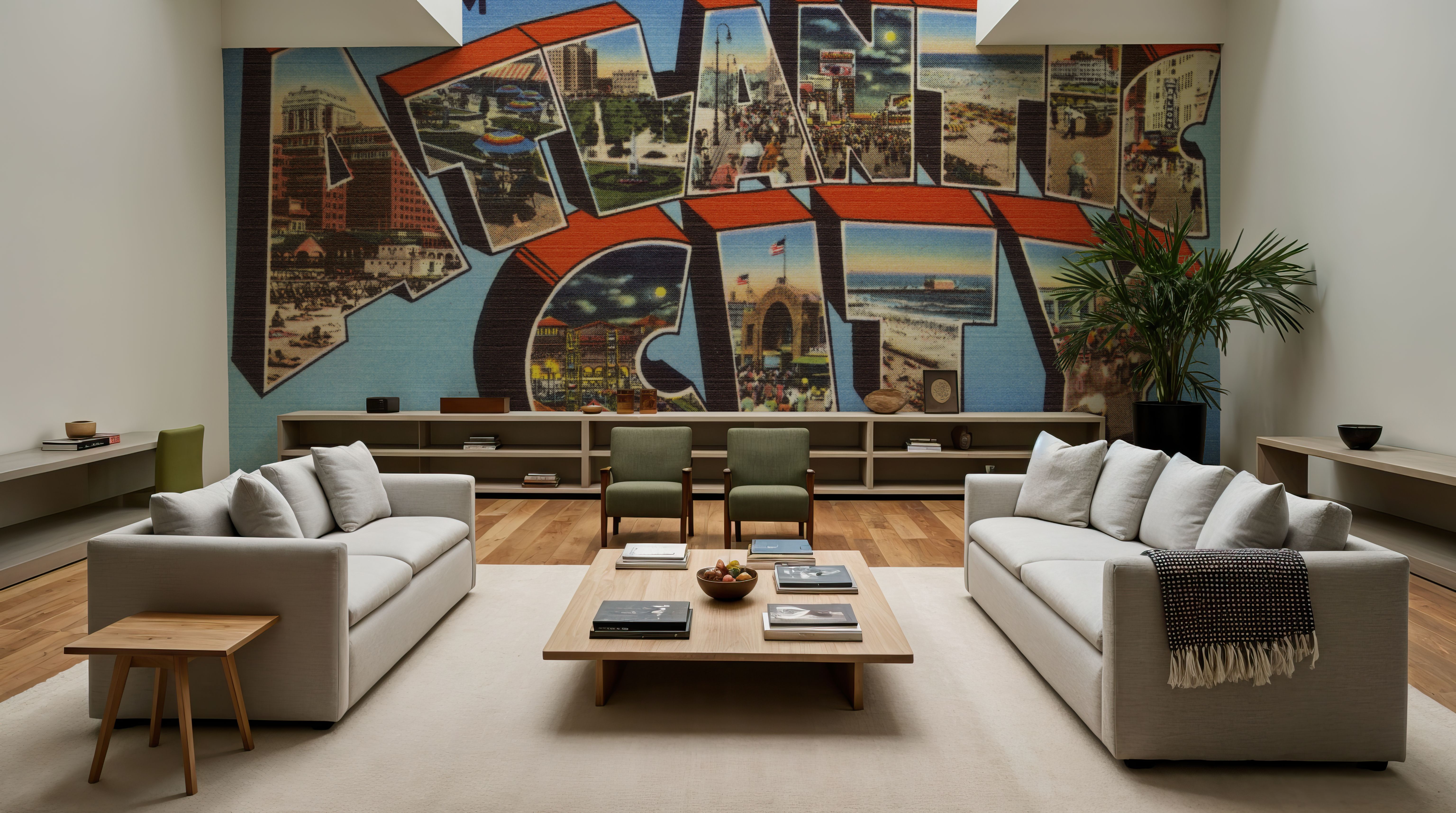 Greetings from Atlantic City - Screenprint Postcard