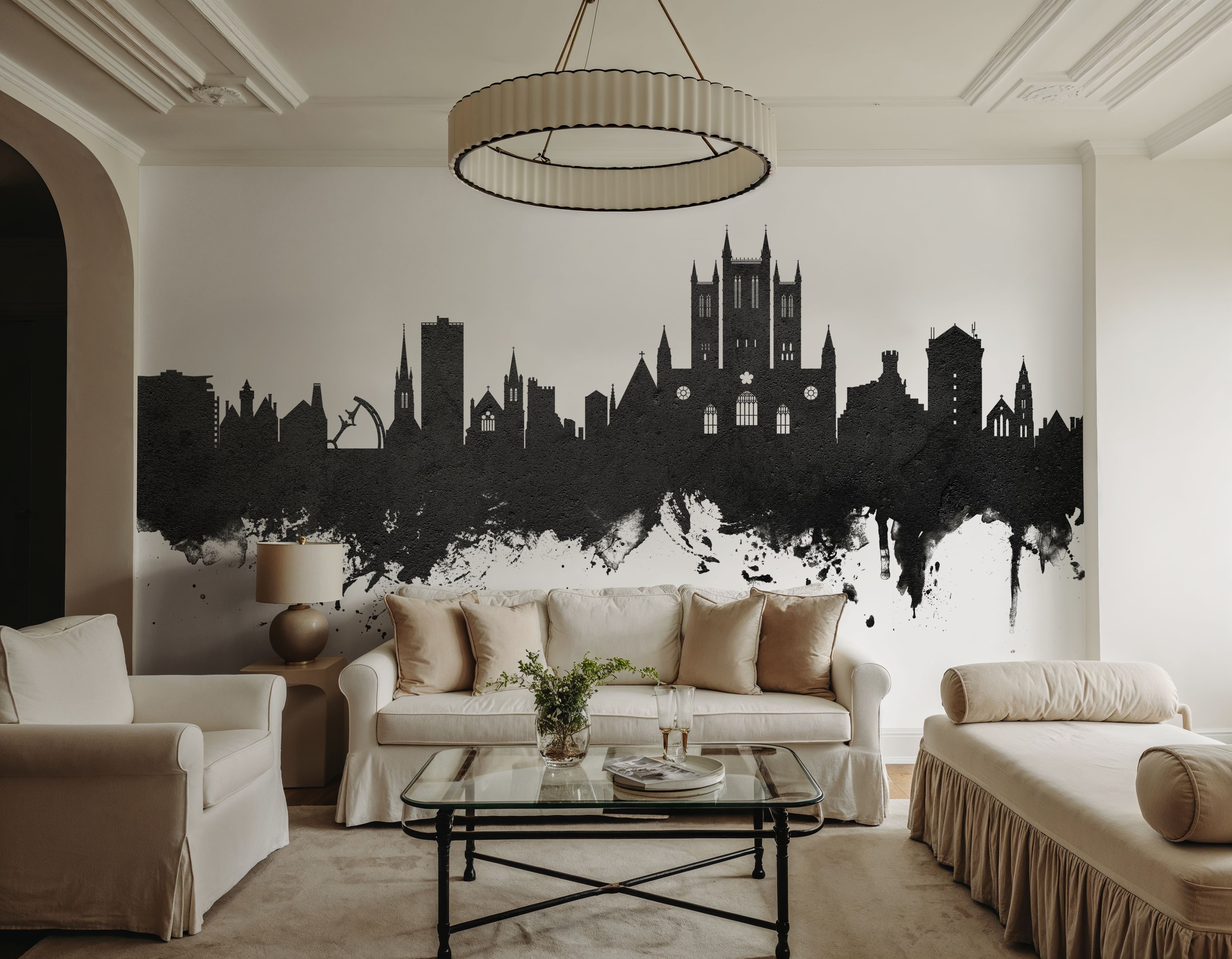 Lincoln England Skyline Black & White