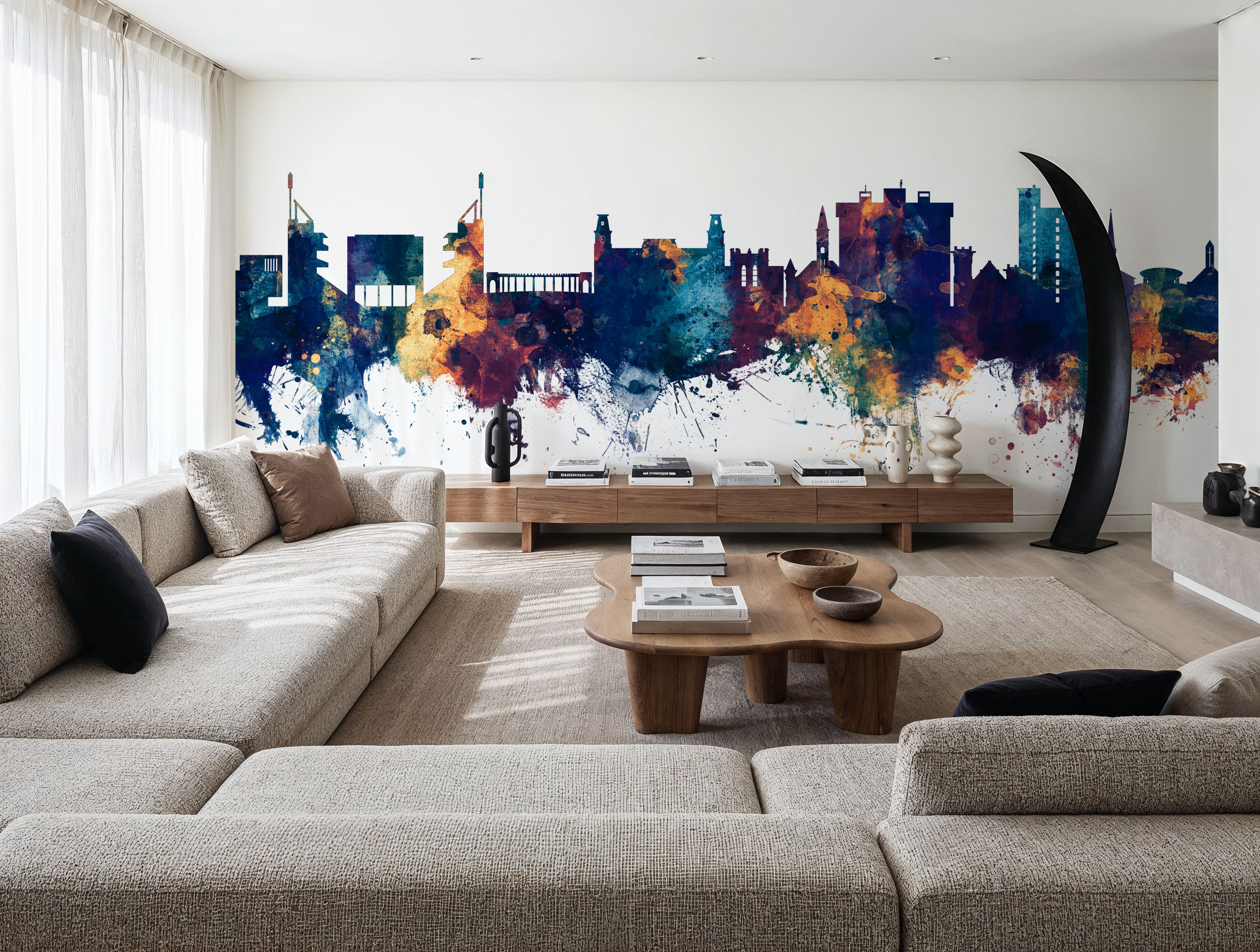 Fayetteville Arkansas Skyline Blue & Bronze