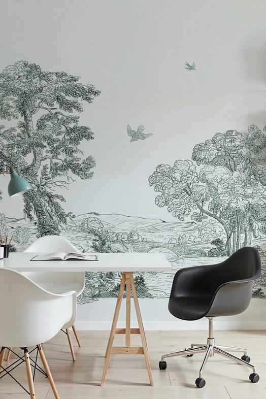 French Landscape, Forest Green