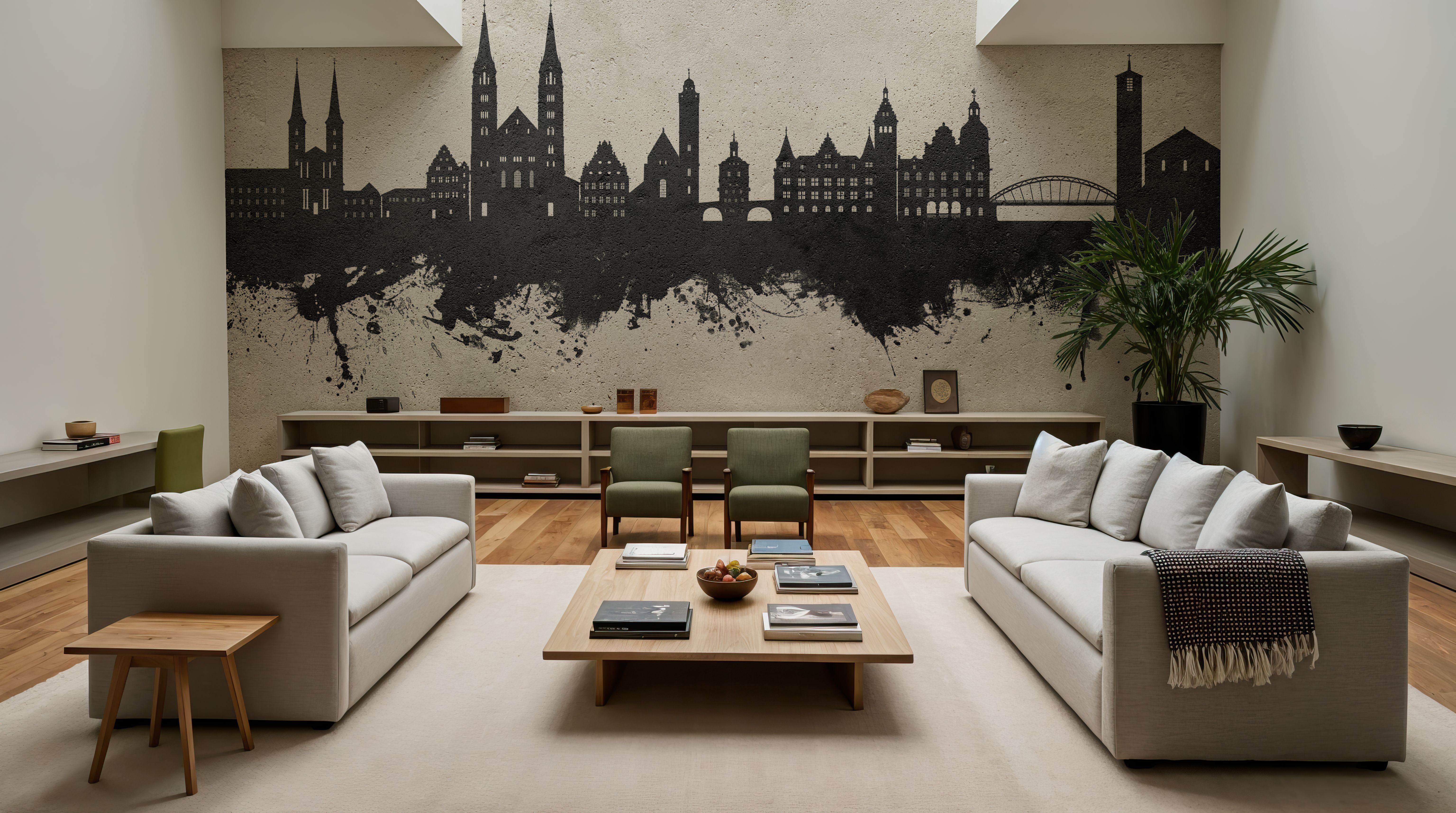 Bamberg Germany Skyline Concrete, Behang