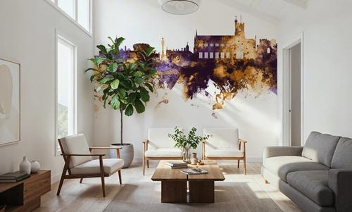 Carlisle England Skyline Purple & Gold