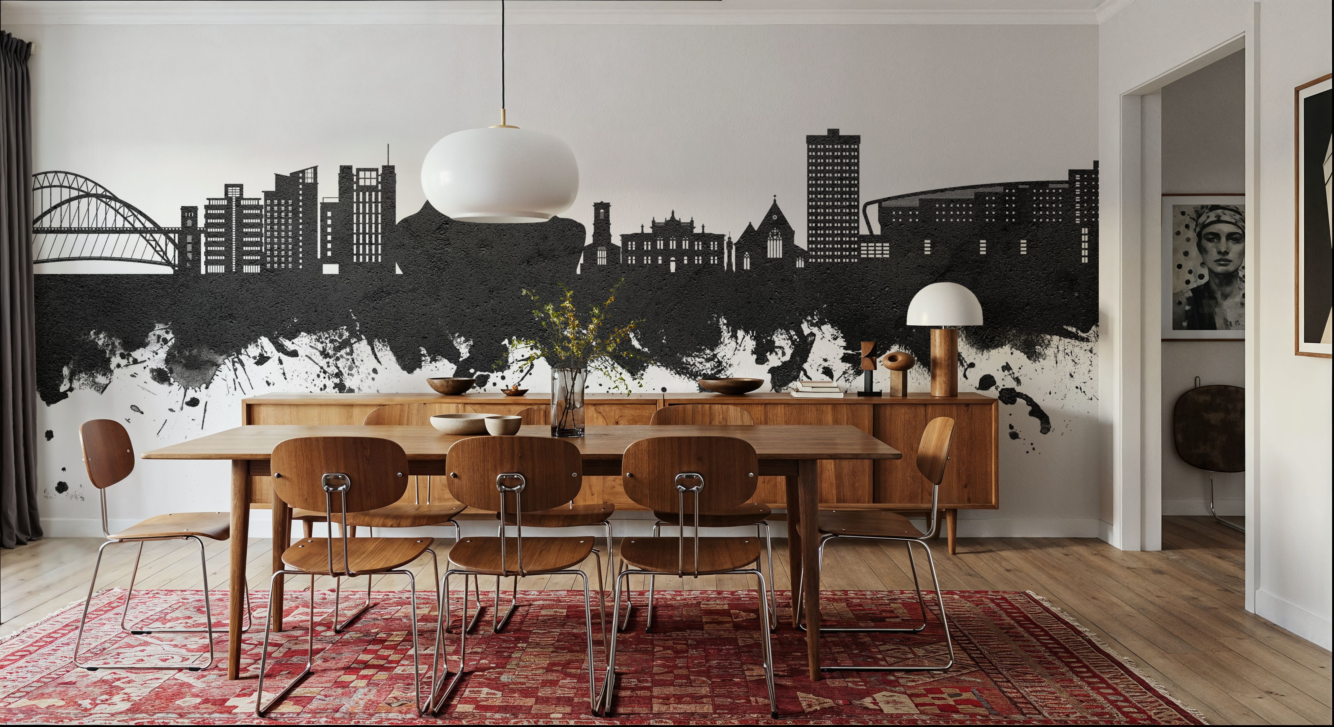 Gateshead England Skyline Black & White