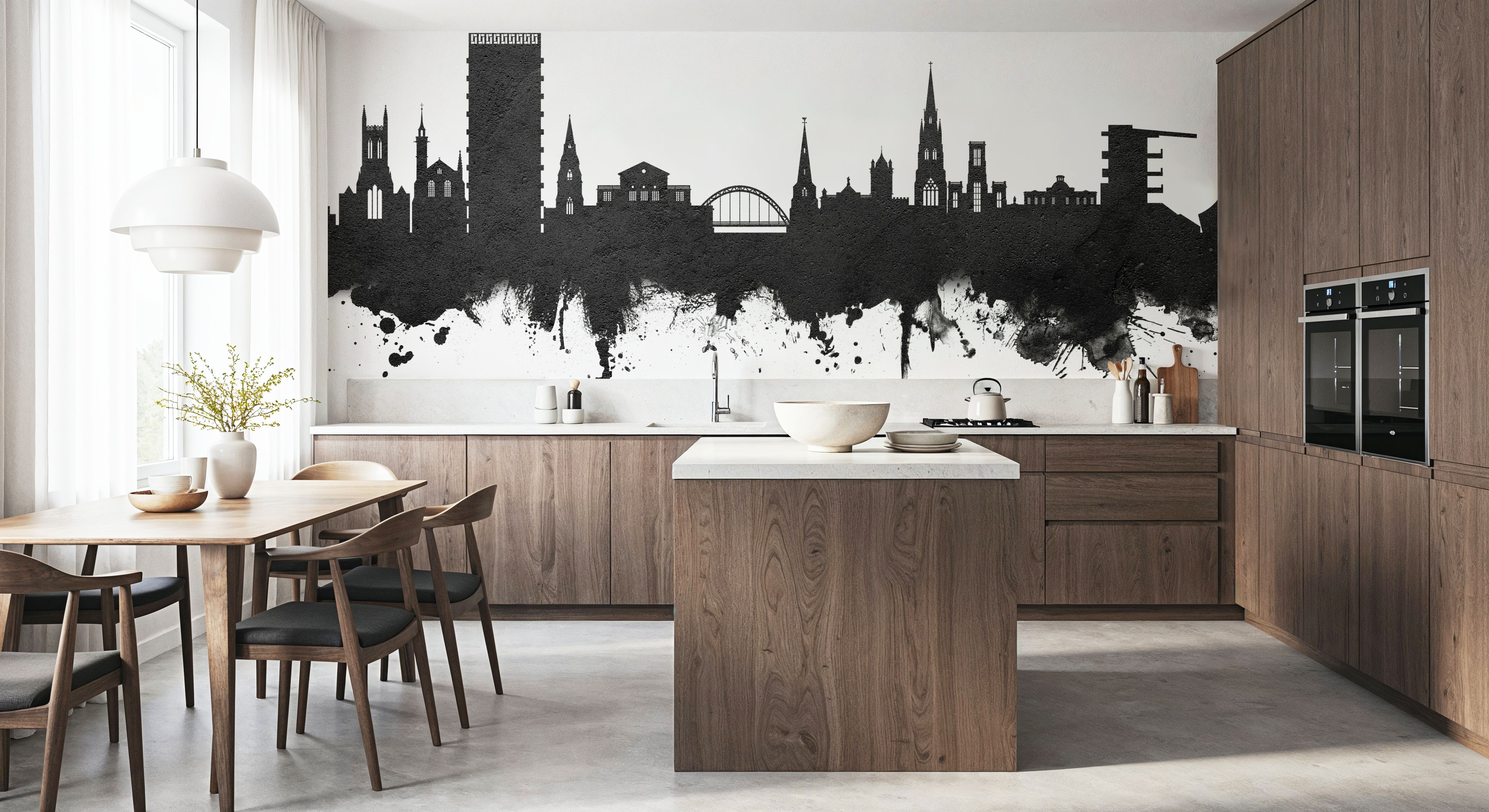 Cheltenham England Skyline Black & White