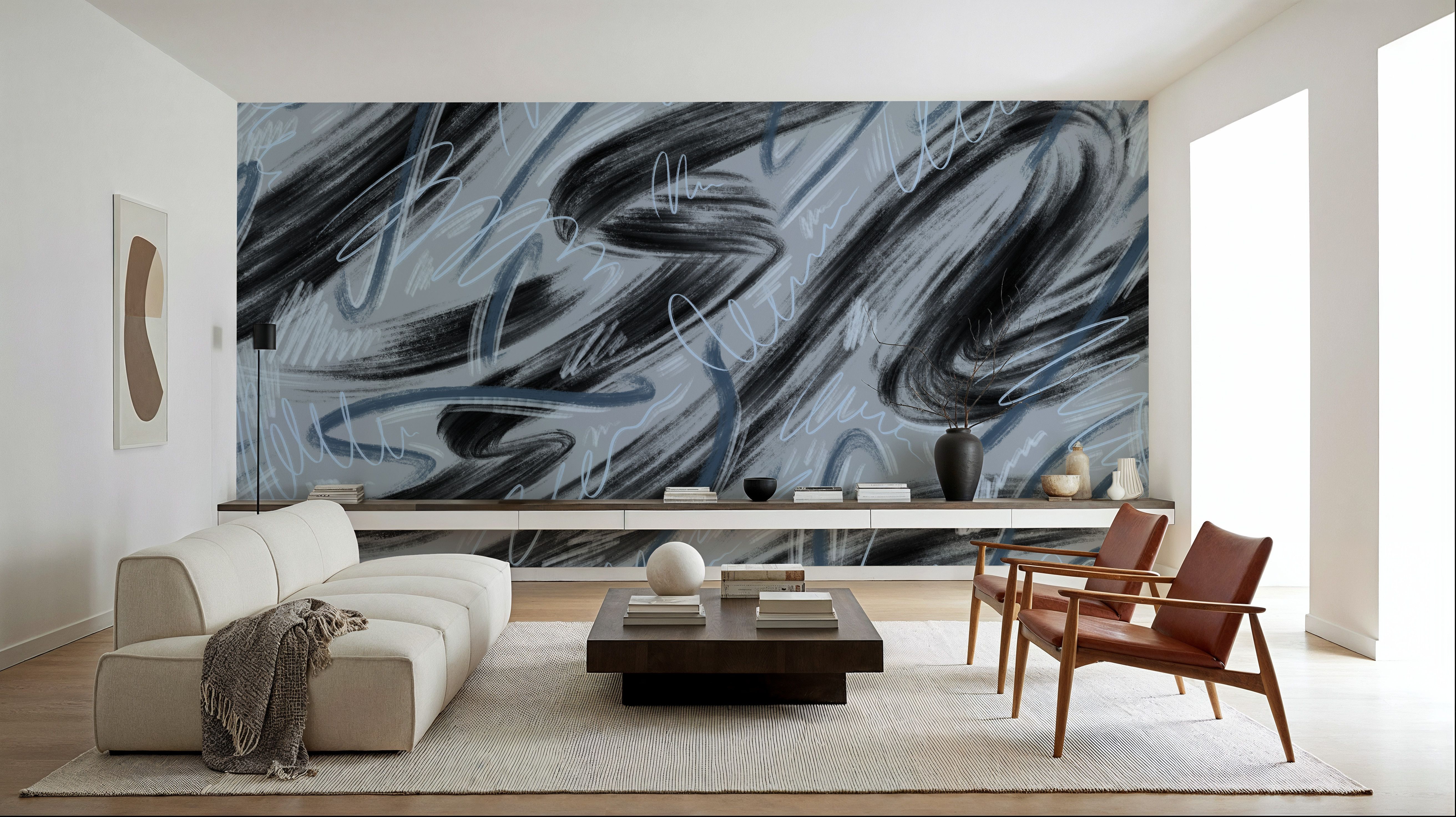 Scribble Flow, Denim Blue