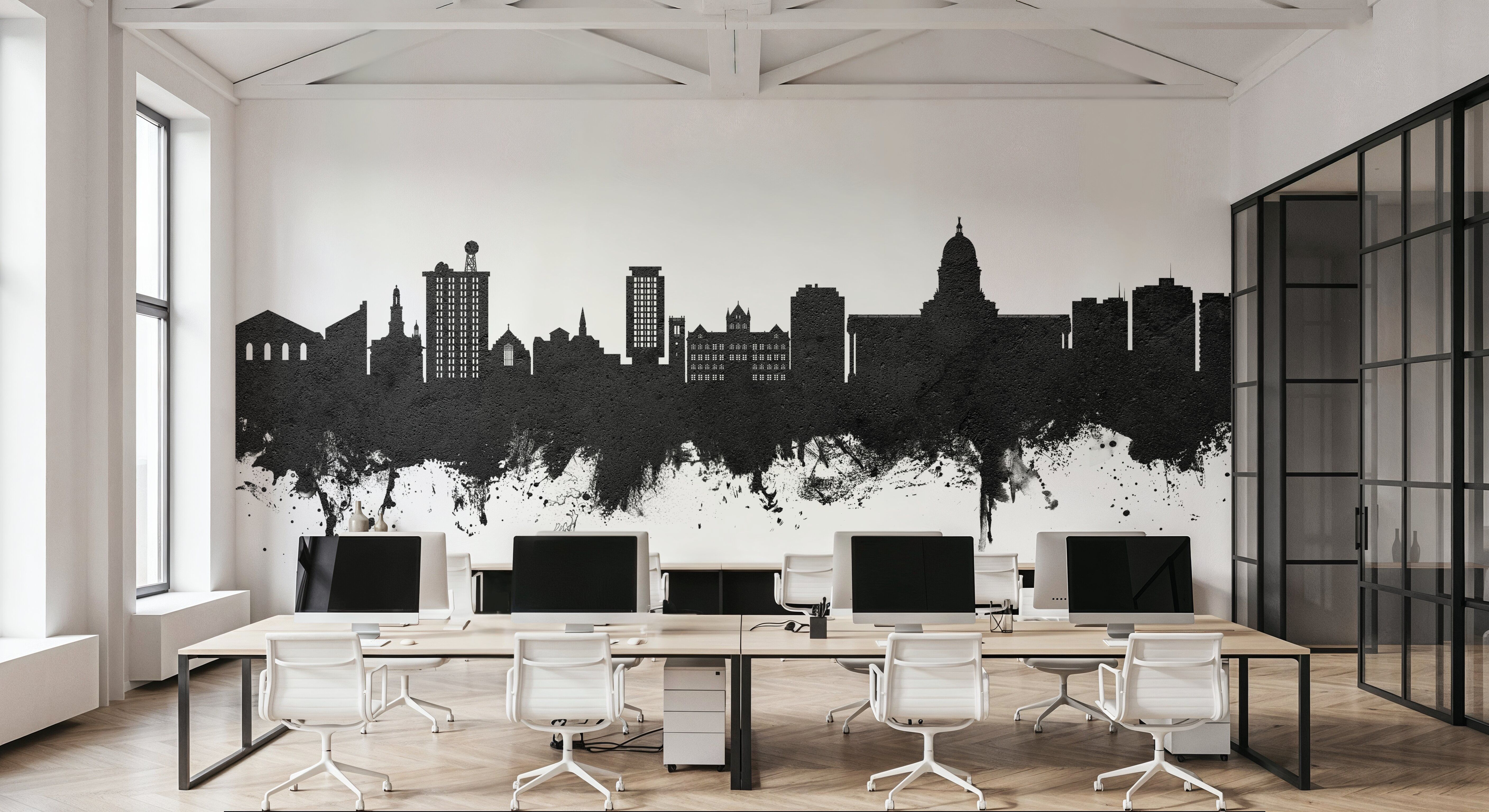 Madison Wisconsin Skyline Black & White