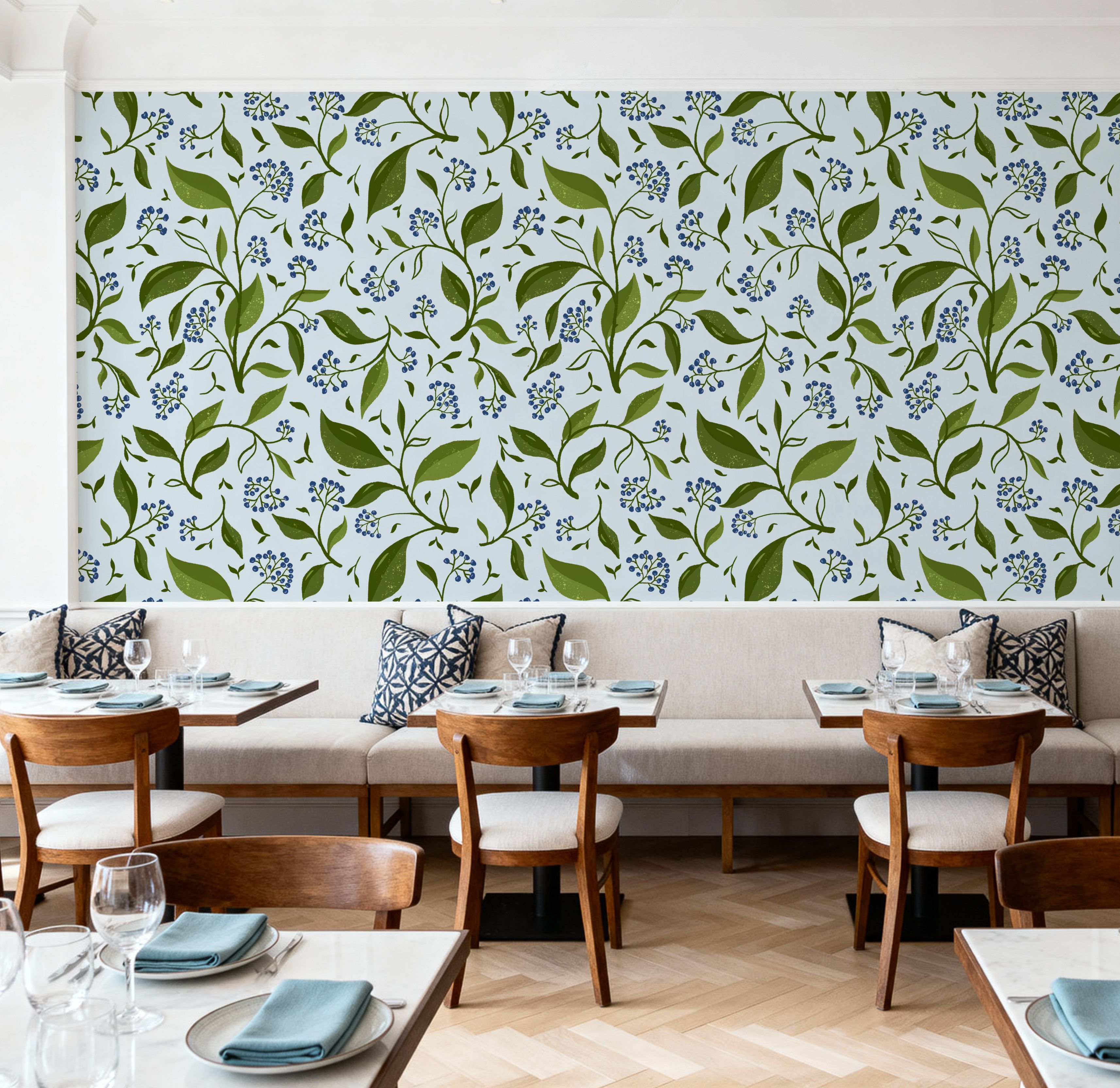 Winter Berries, Ice Blue