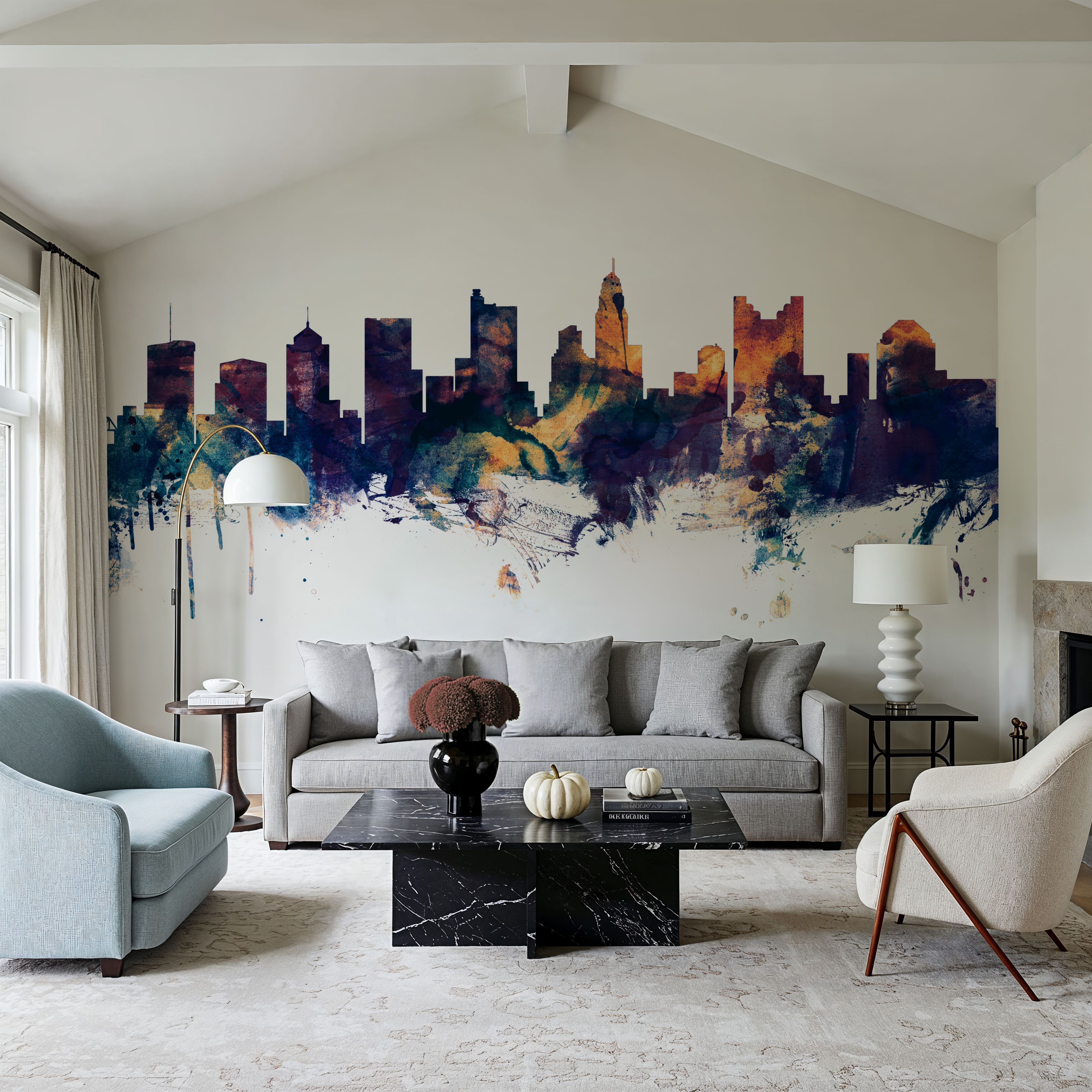 Columbus Ohio Skyline Blue & Bronze