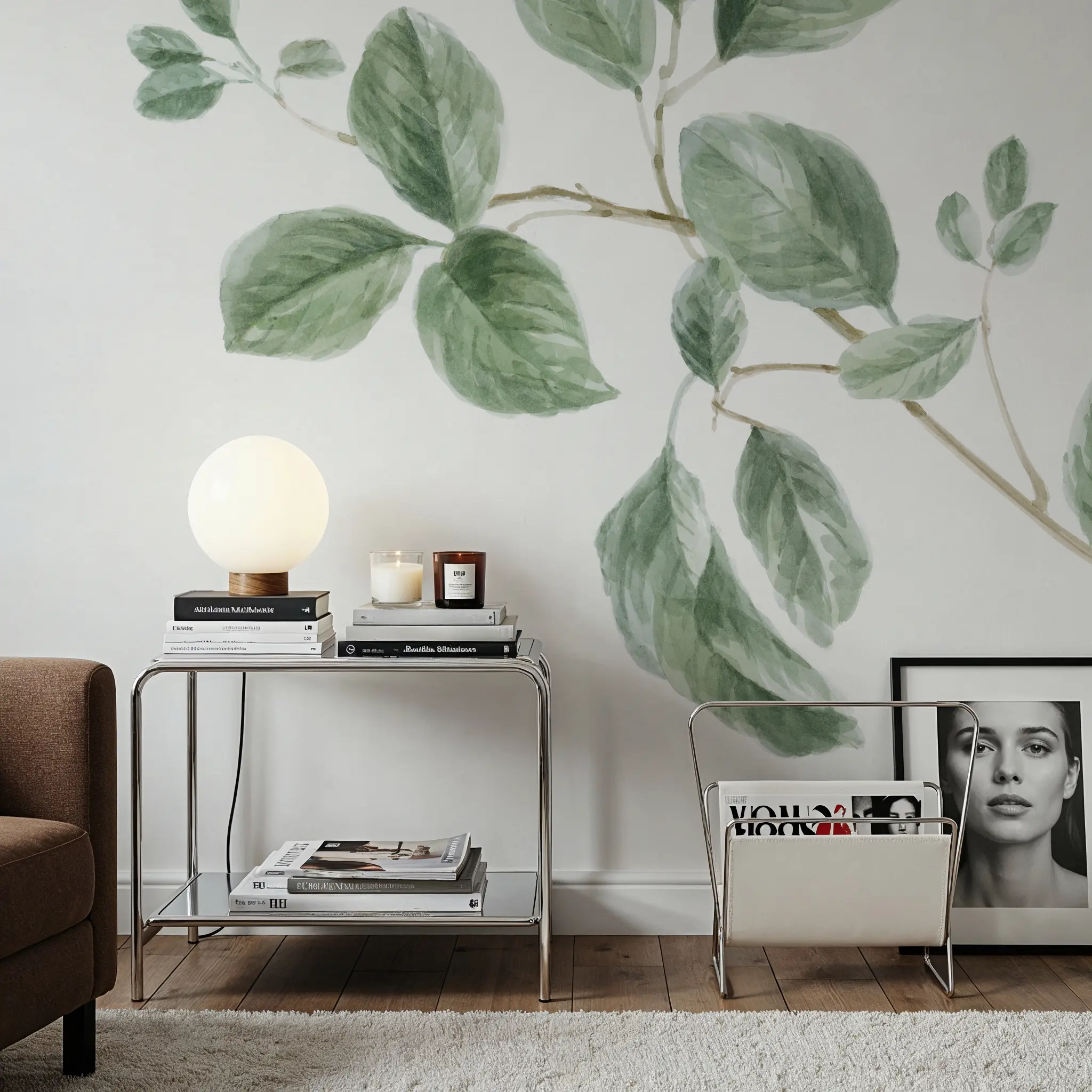 Wall Mural - A Study of Leaves - Contemporary Nature mural wallpaper - Green - Offices - Wallism UK - Peel & Stick or Paste-the-Wall