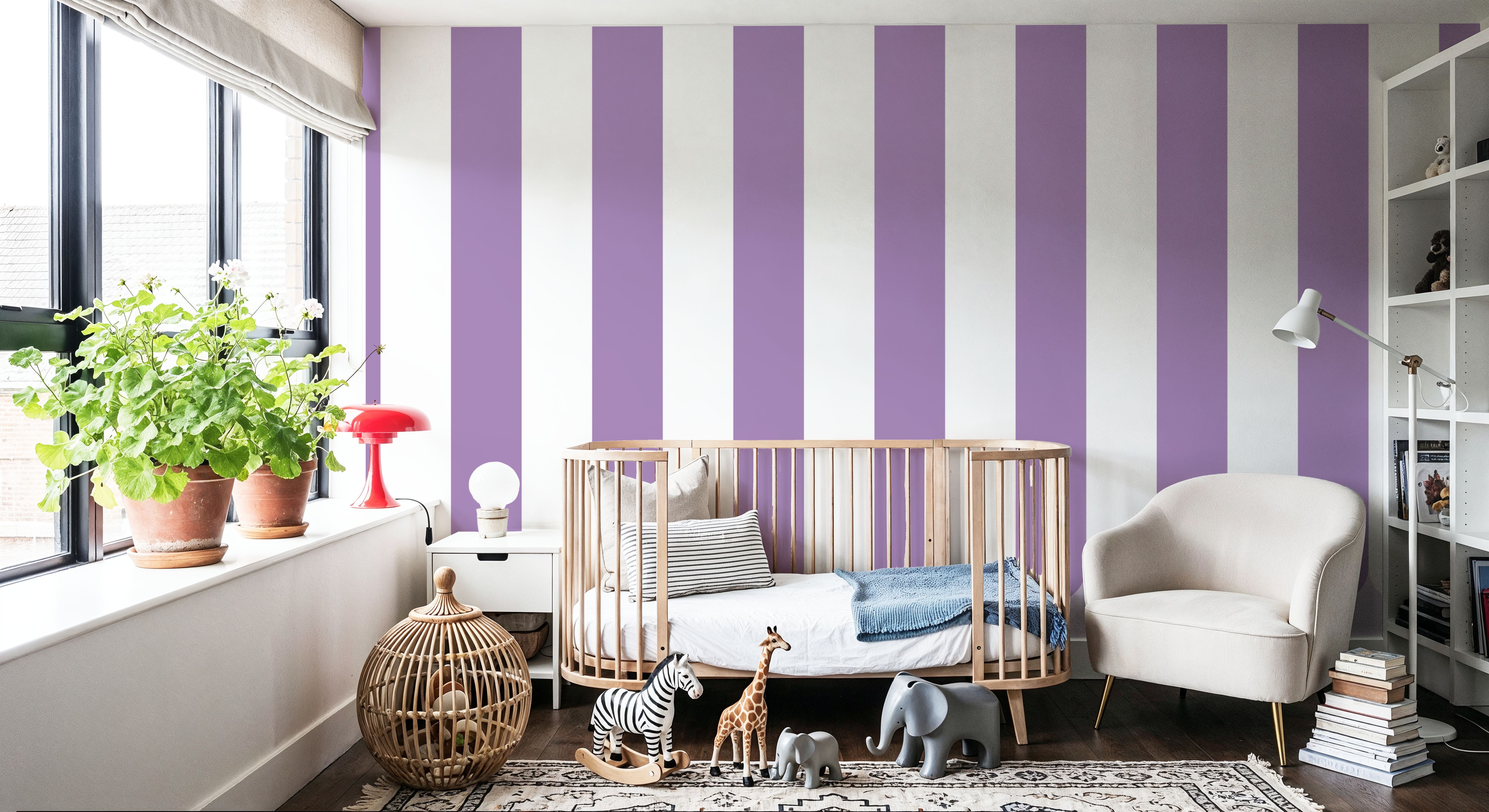 Scalloped Circus Stripes, Purple