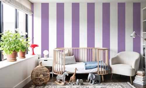 Scalloped Circus Stripes, Purple
