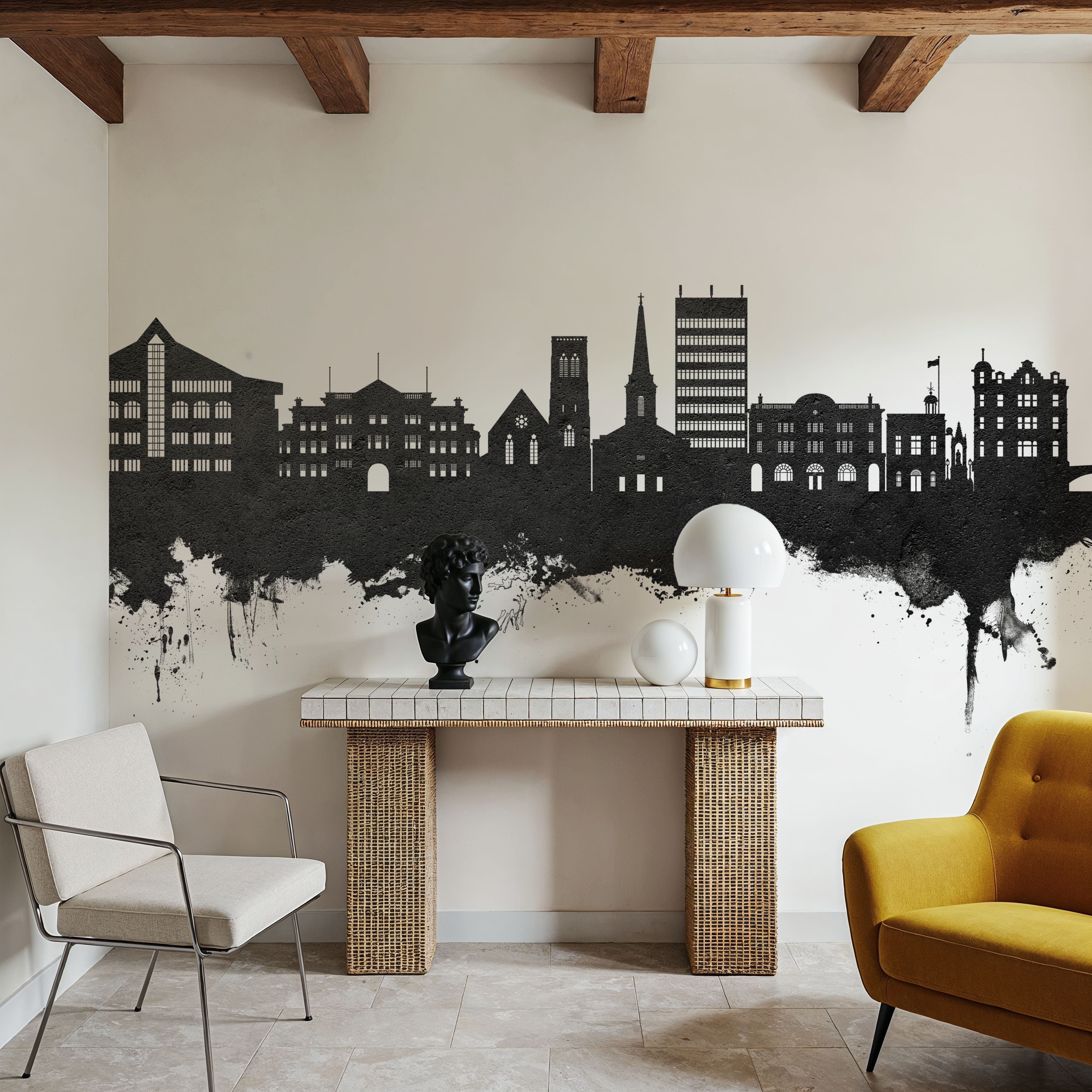 Maidstone England Skyline Black & White