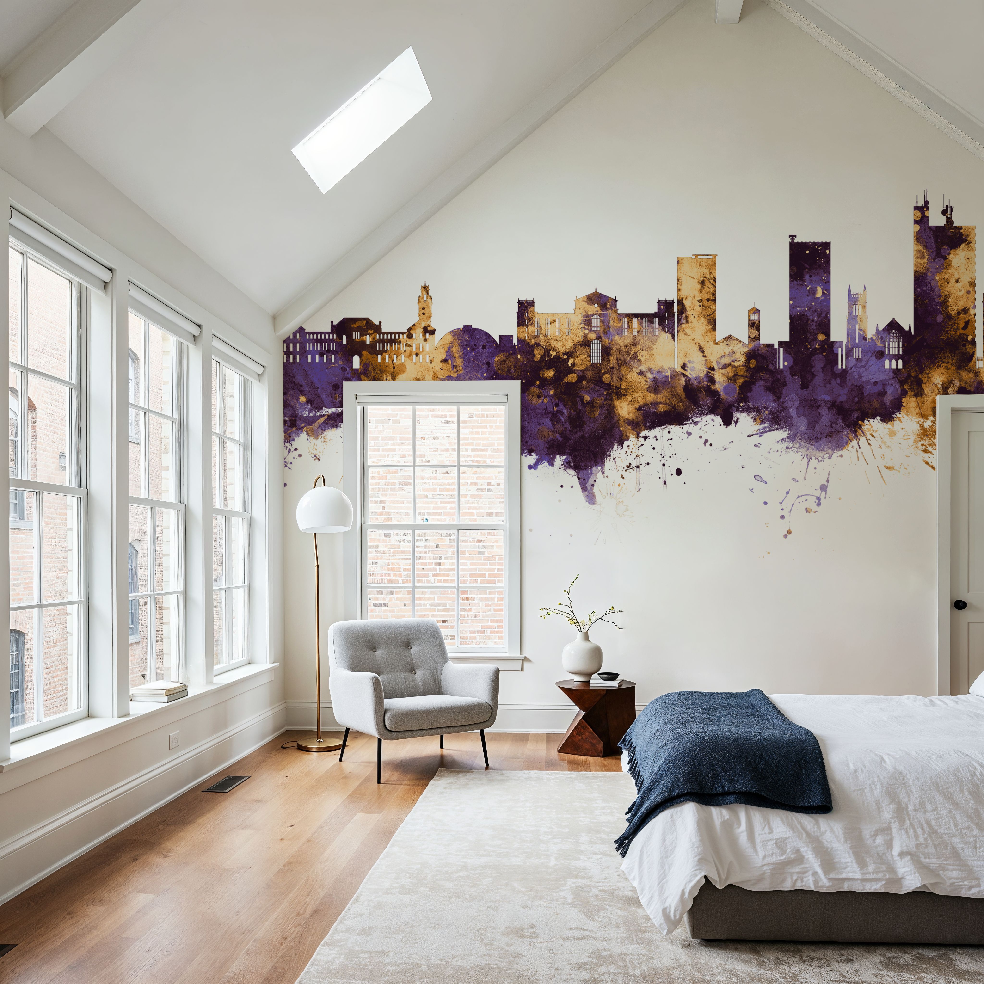 Lubbock Texas Skyline Purple & Gold