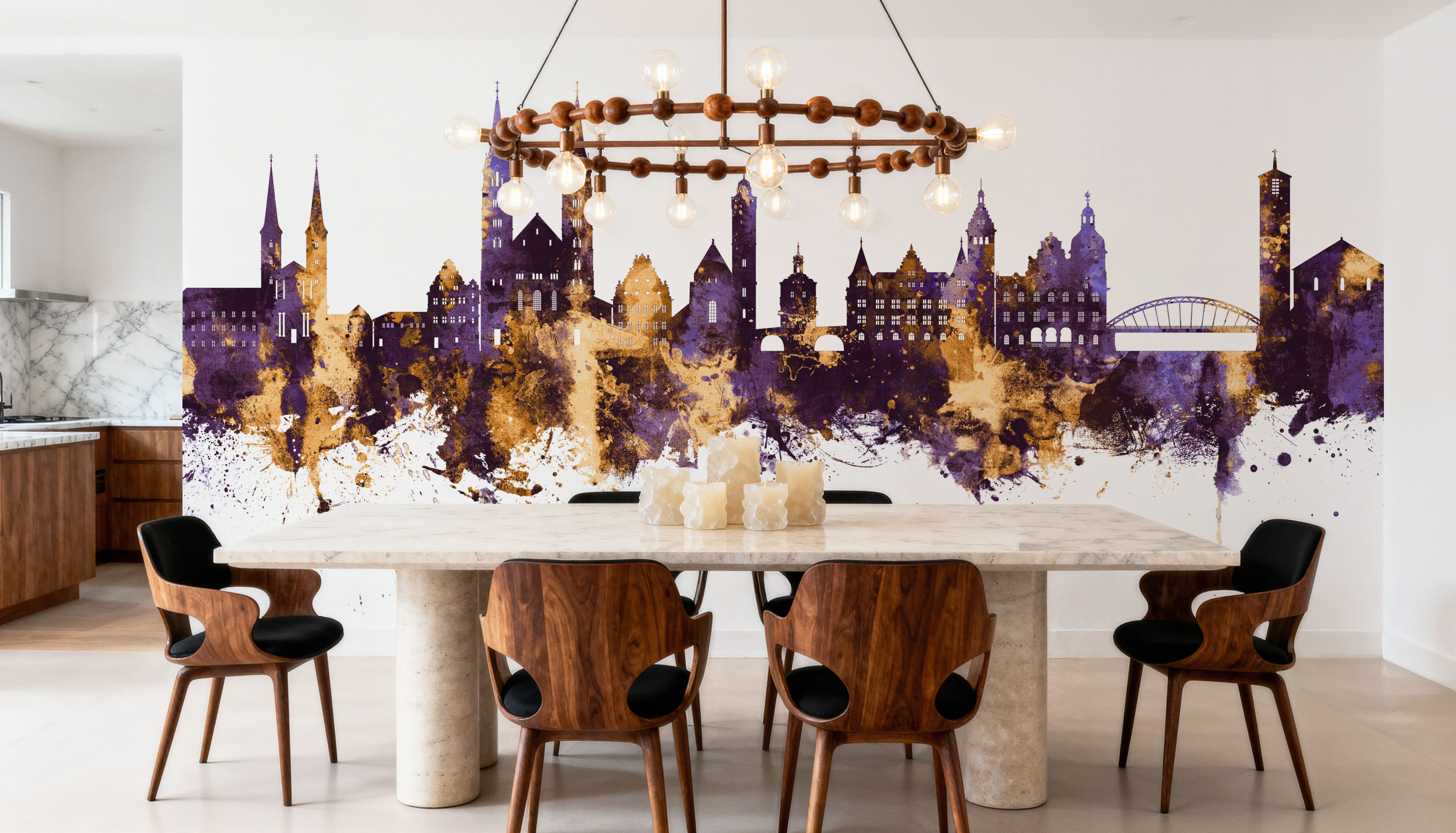 Bamberg Germany Skyline Purple & Gold