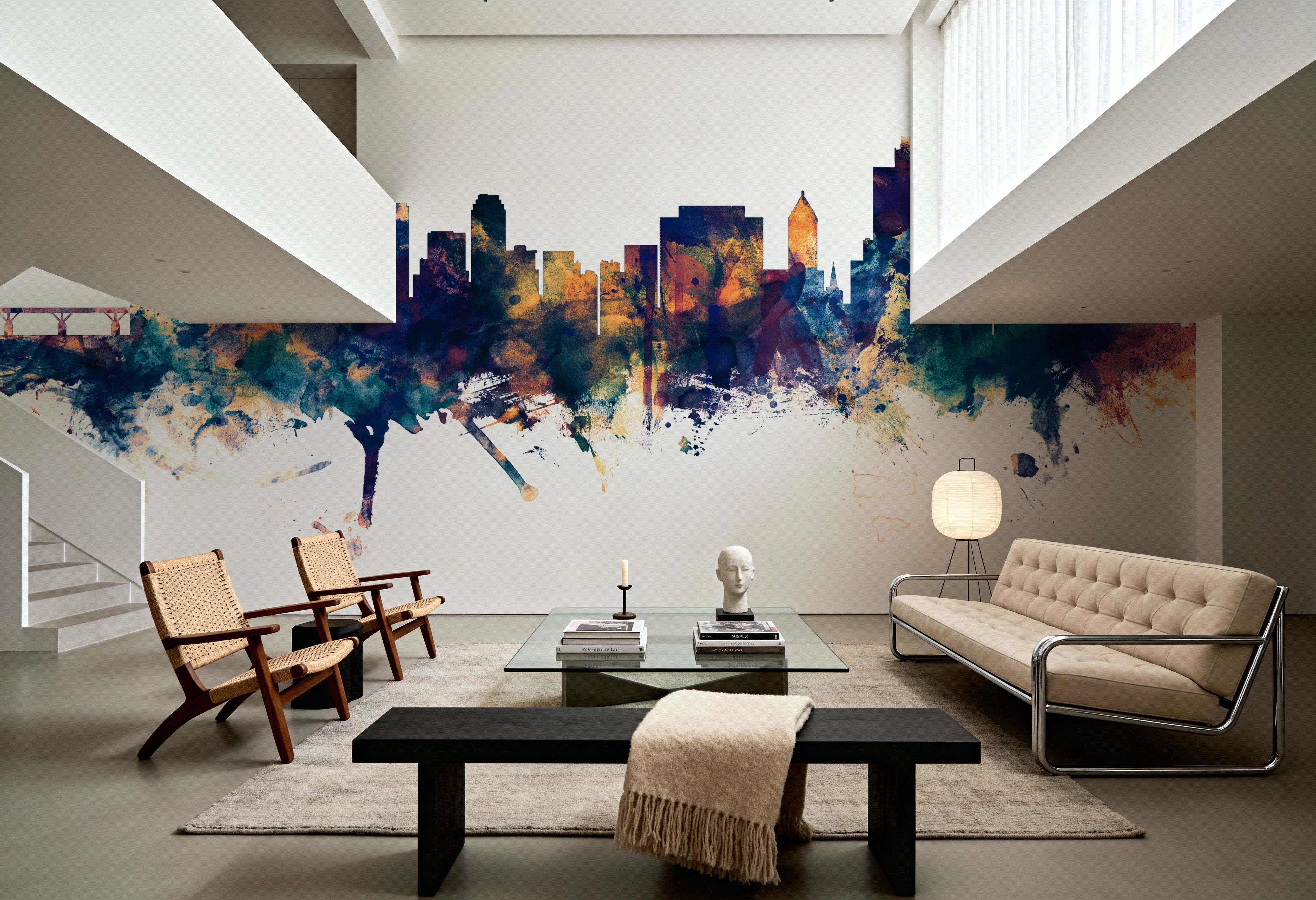 Tulsa Oklahoma Skyline Blue & Bronze