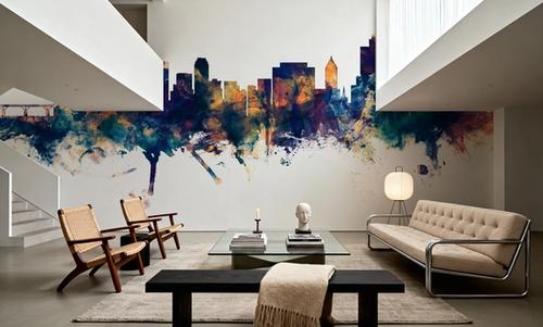 Tulsa Oklahoma Skyline Blue & Bronze