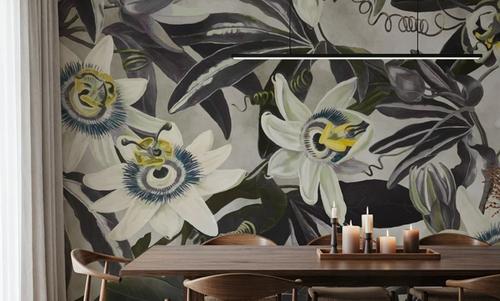 White Passiflora Yellow Green