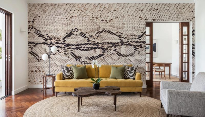 Black & White Python mural 100% PVC-fri och giftfri