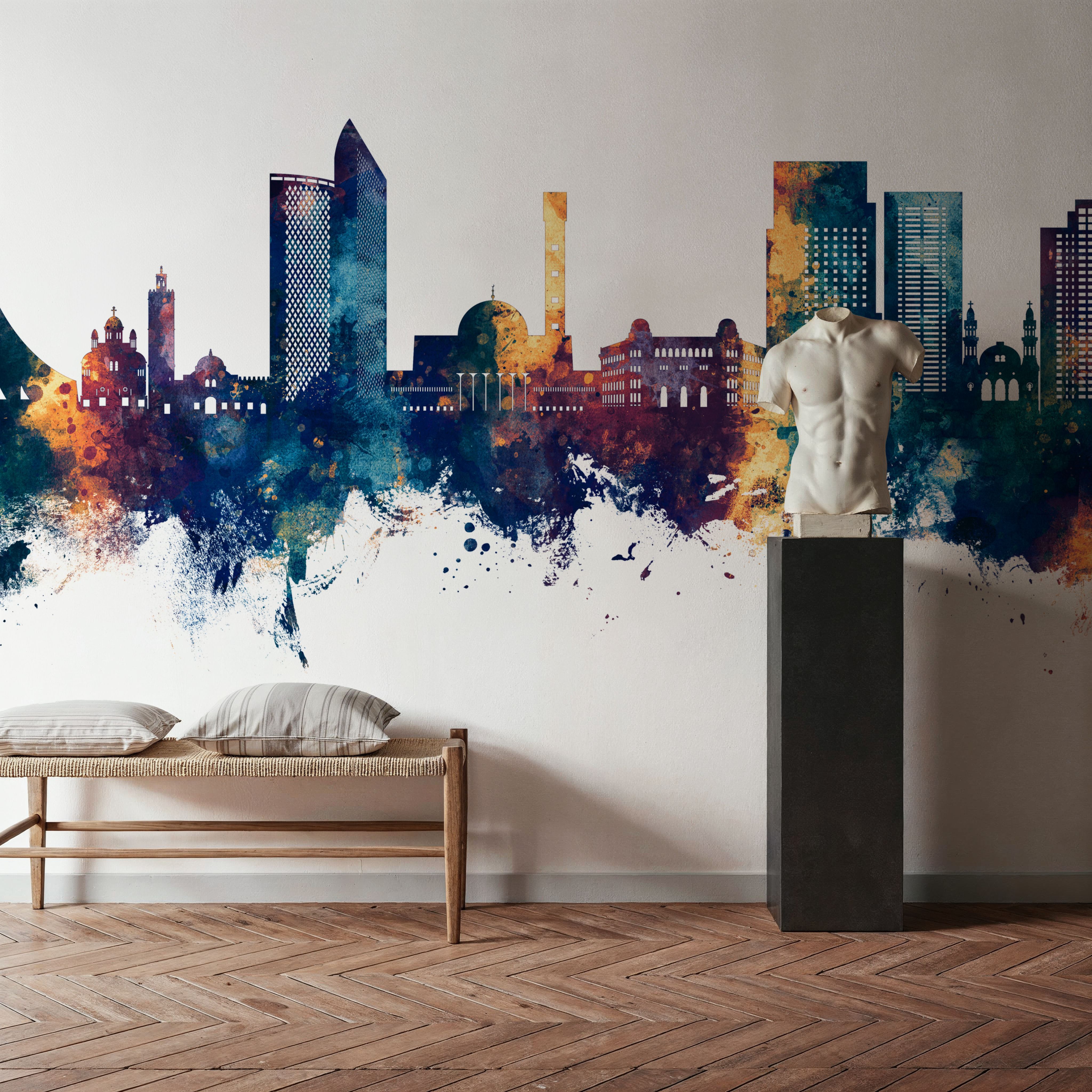 Algiers Algeria Skyline Blue & Bronze