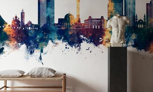 Algiers Algeria Skyline Blue & Bronze
