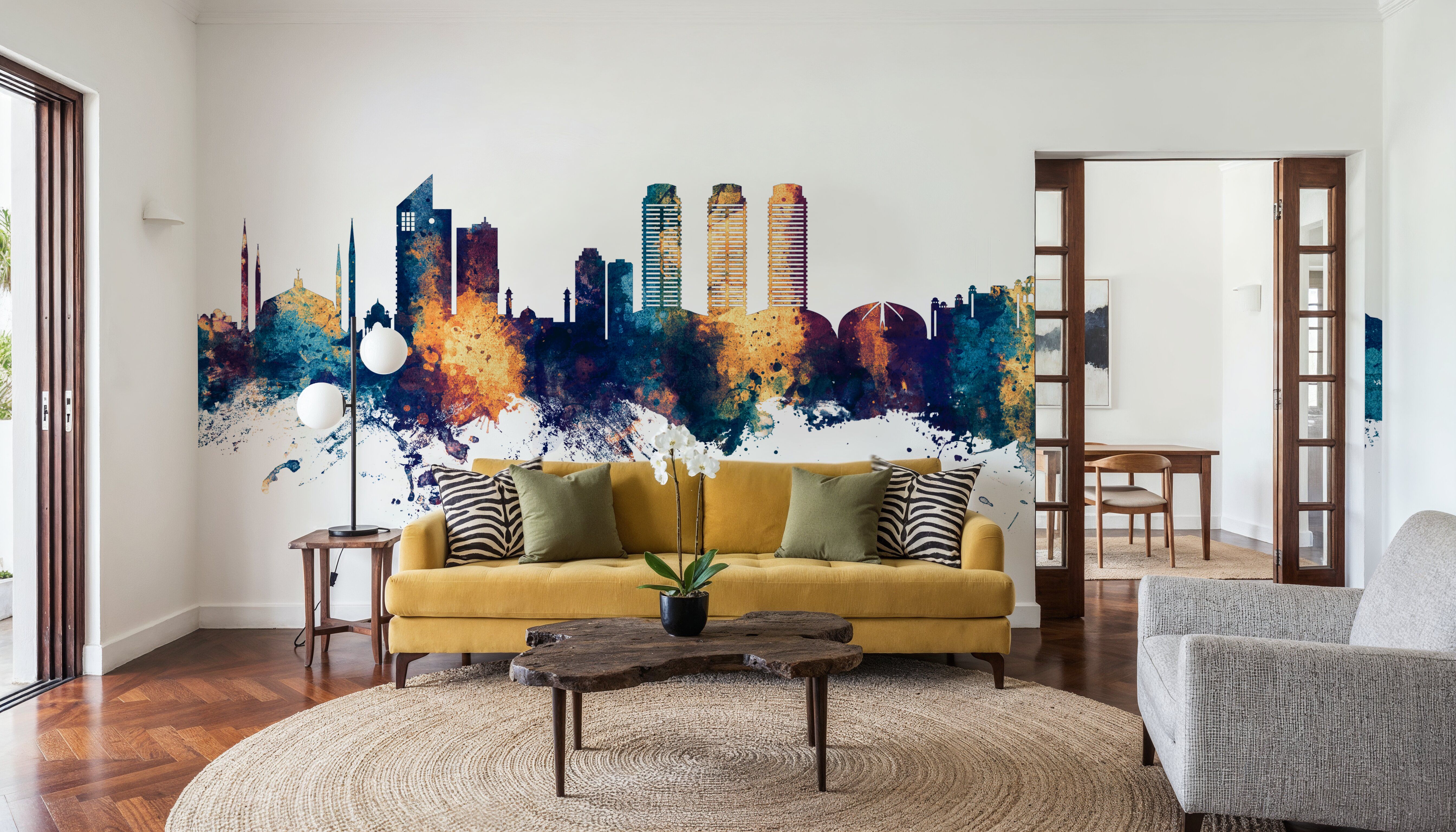 Islamabad Pakistan Skyline Blue & Bronze, Wallpaper