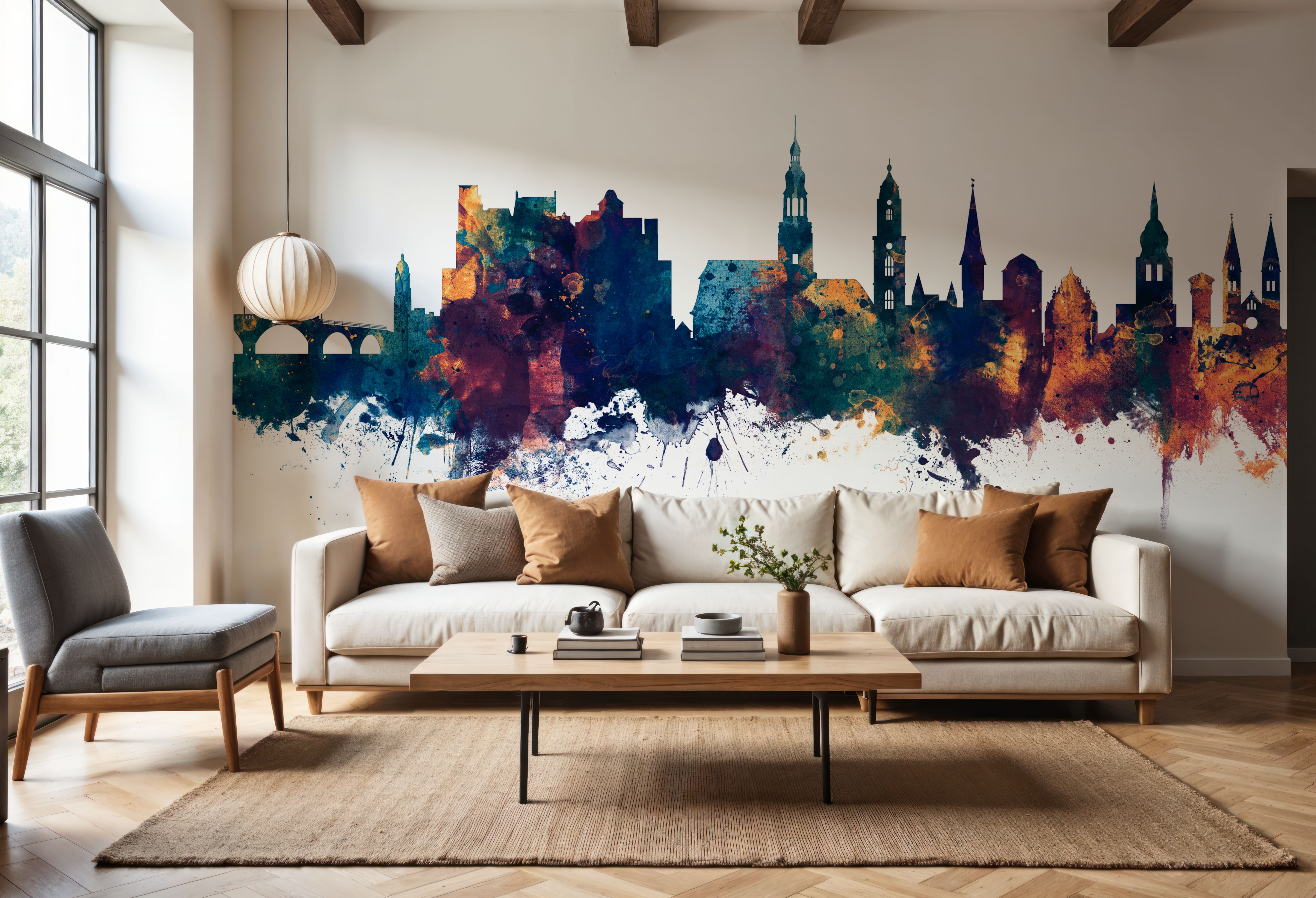 Heidelberg Germany Skyline Blue & Bronze