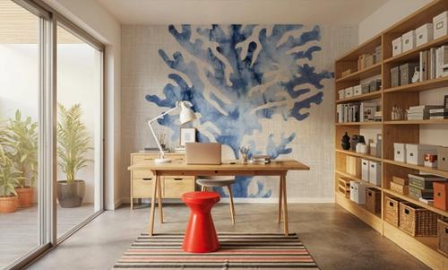 Shibori Coral III on Linen