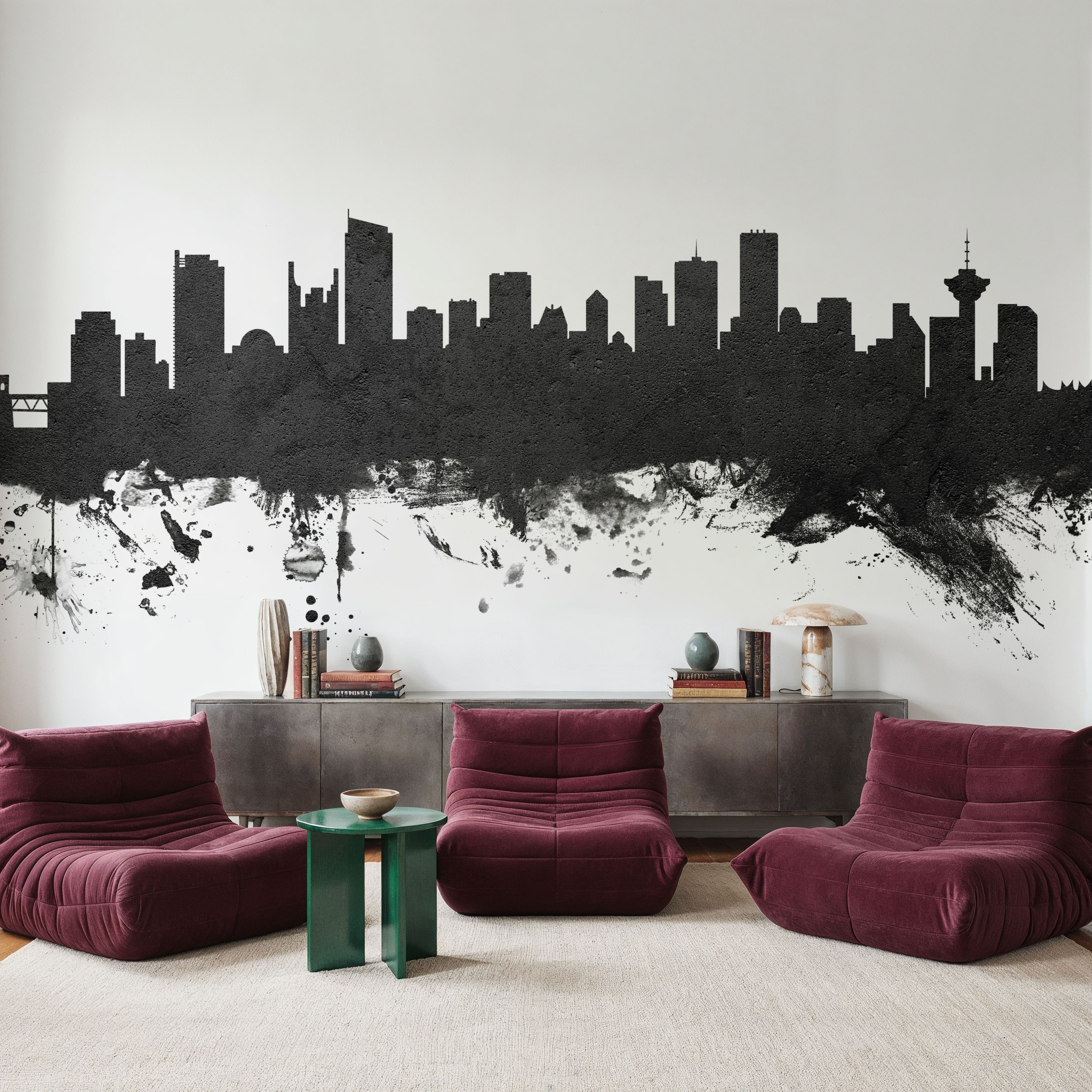 Vancouver Canada Skyline Black & White