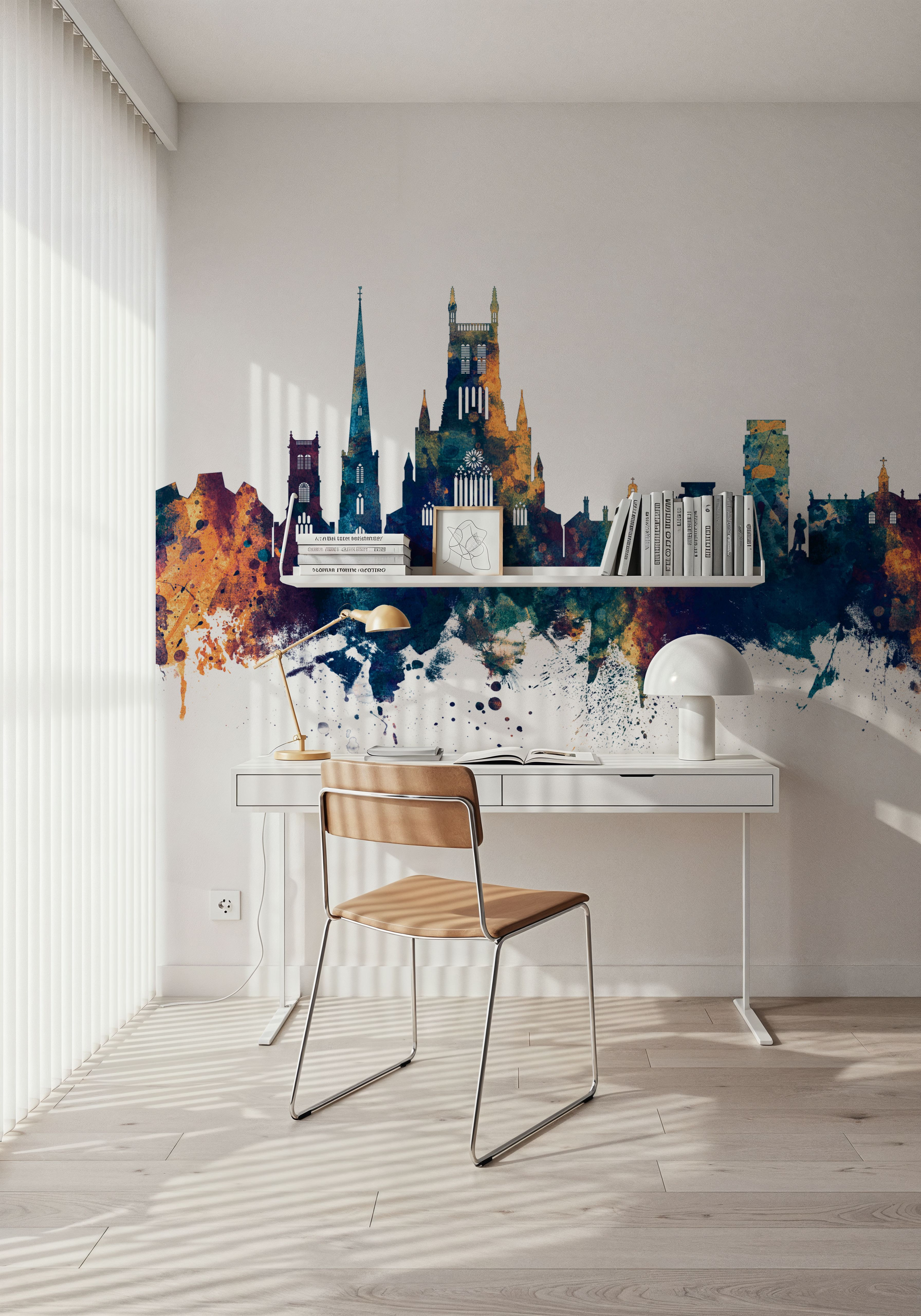 Worcester England Skyline Blue & Bronze