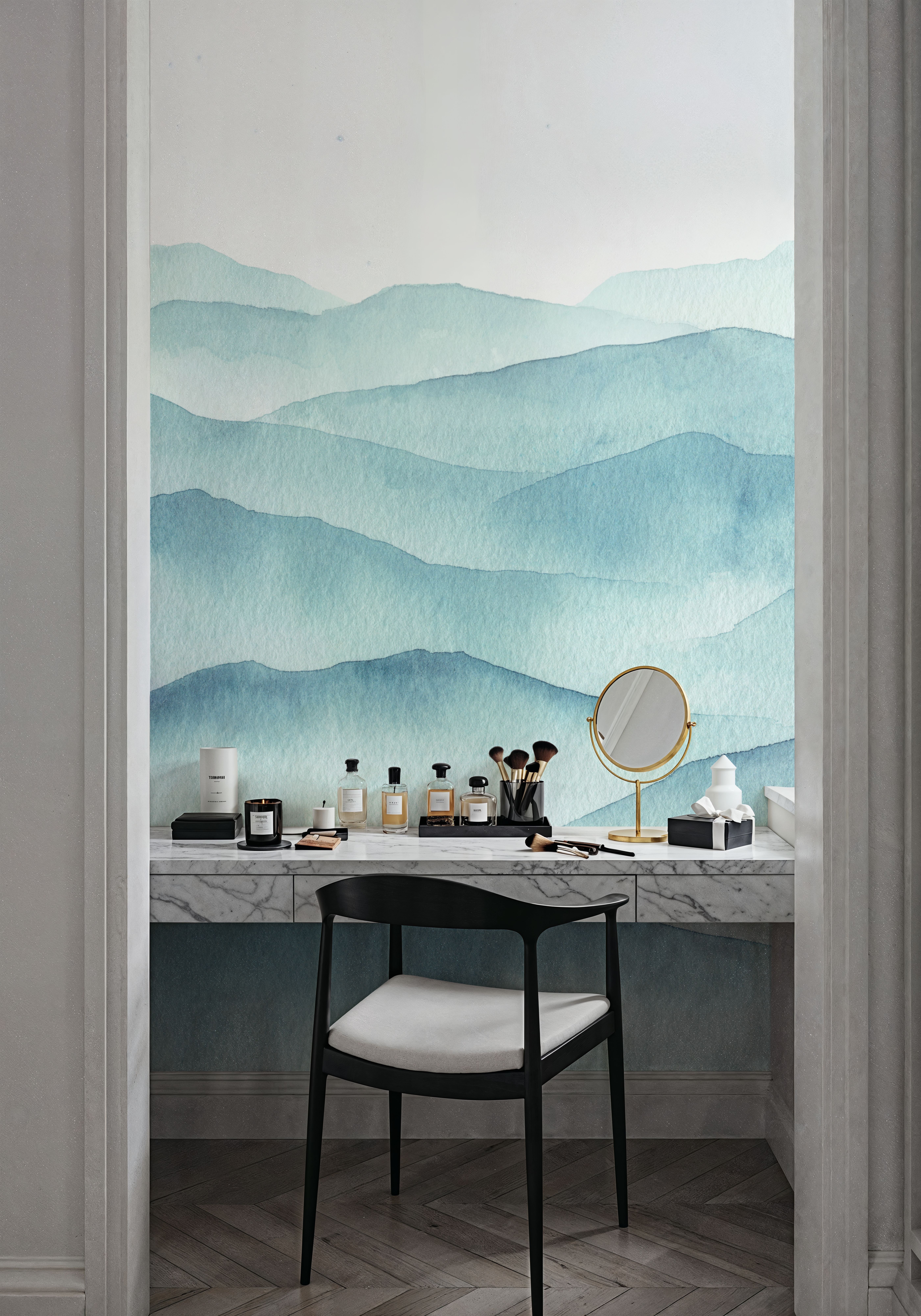 Foggy Hilltops Watercolor