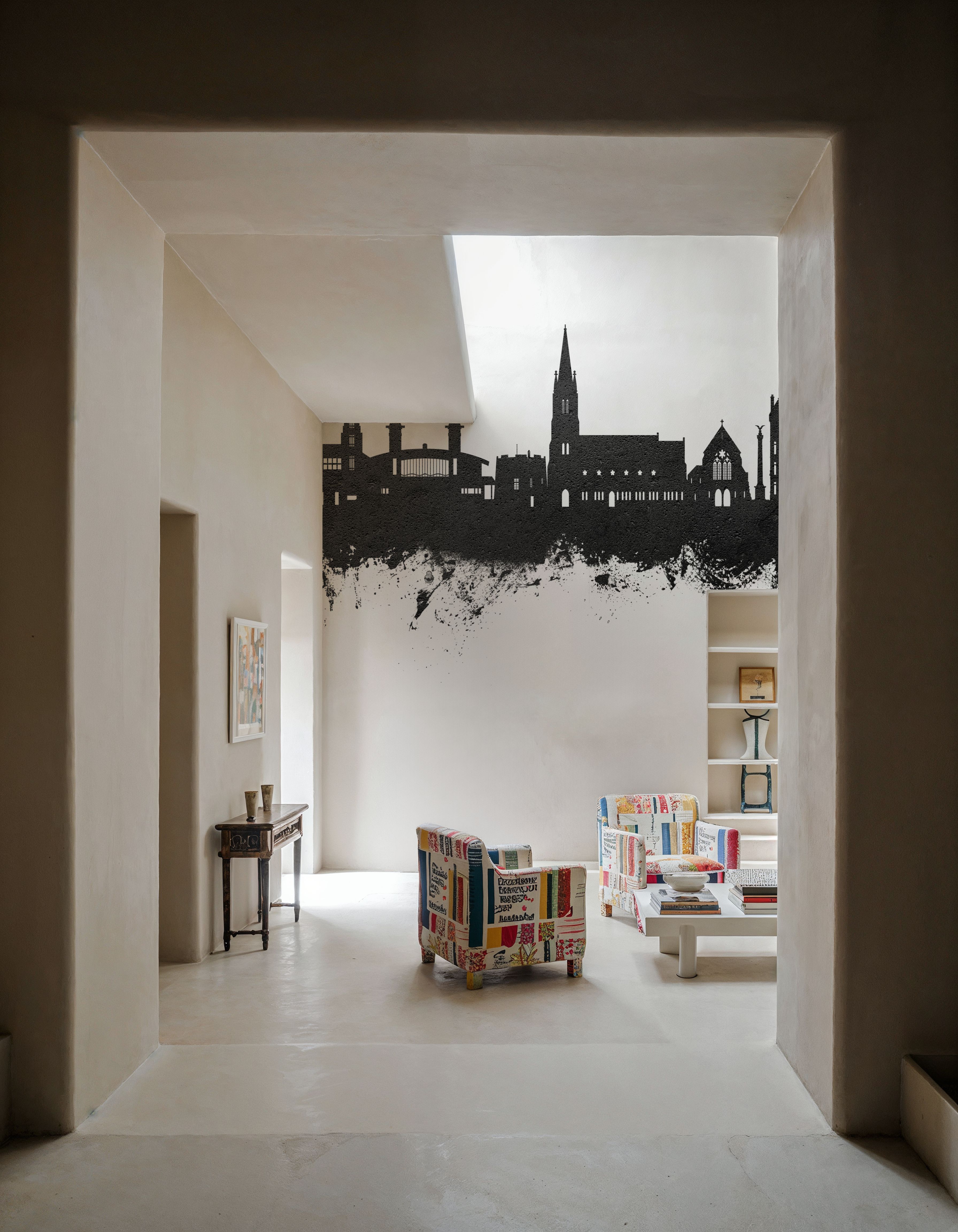 Felixstowe England Skyline Black & White