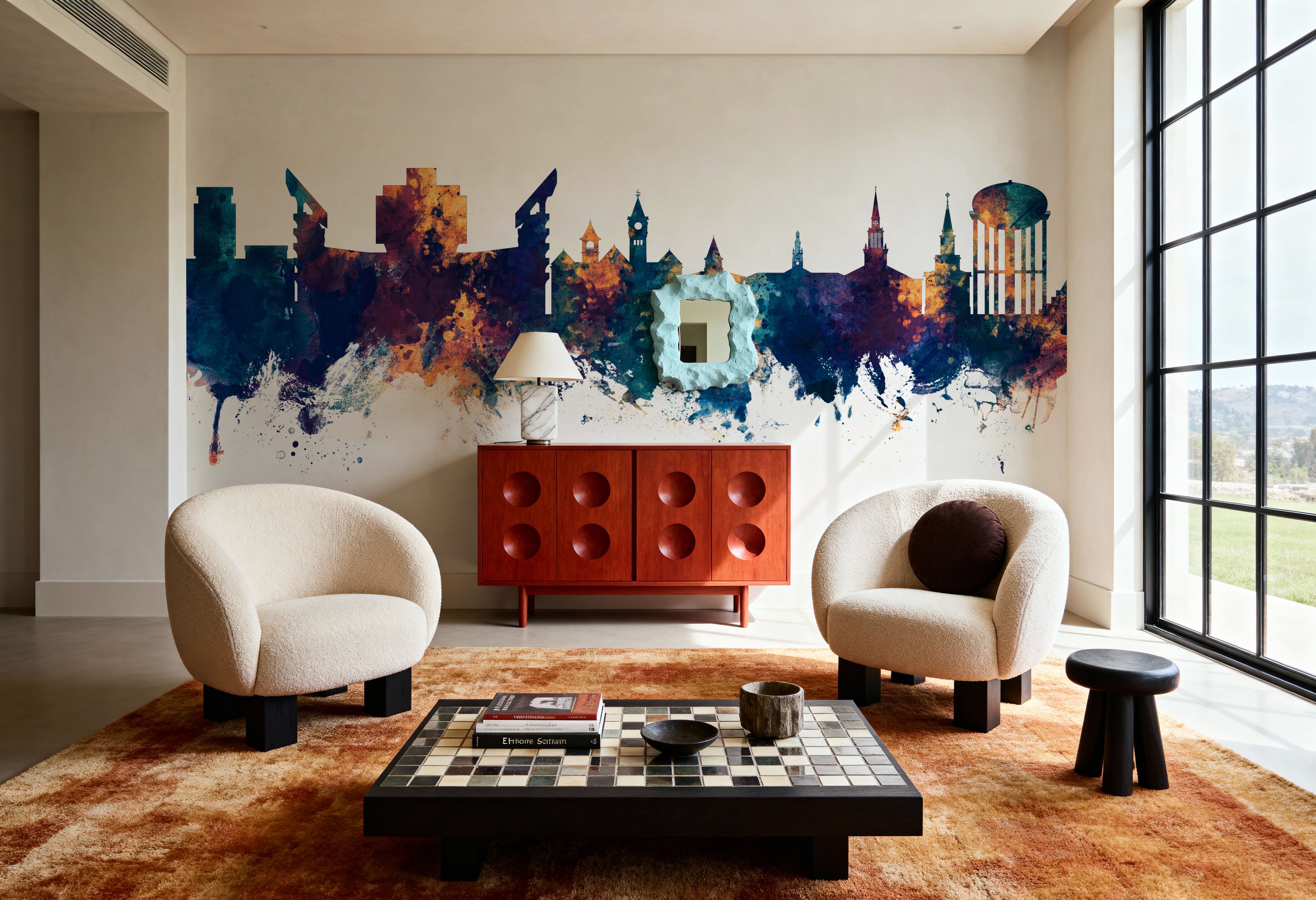 Auburn Alabama Skyline Blue & Bronze