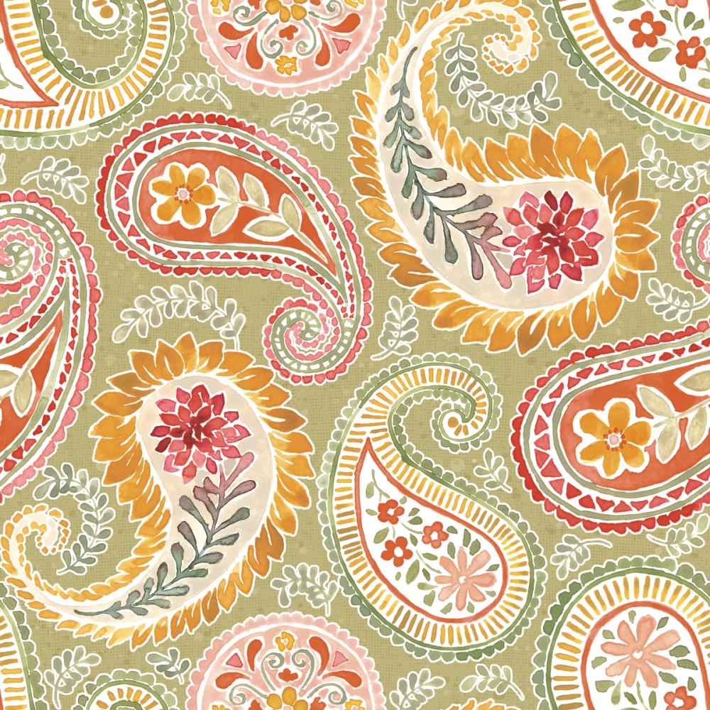 Harvest Paisley Swamp Green