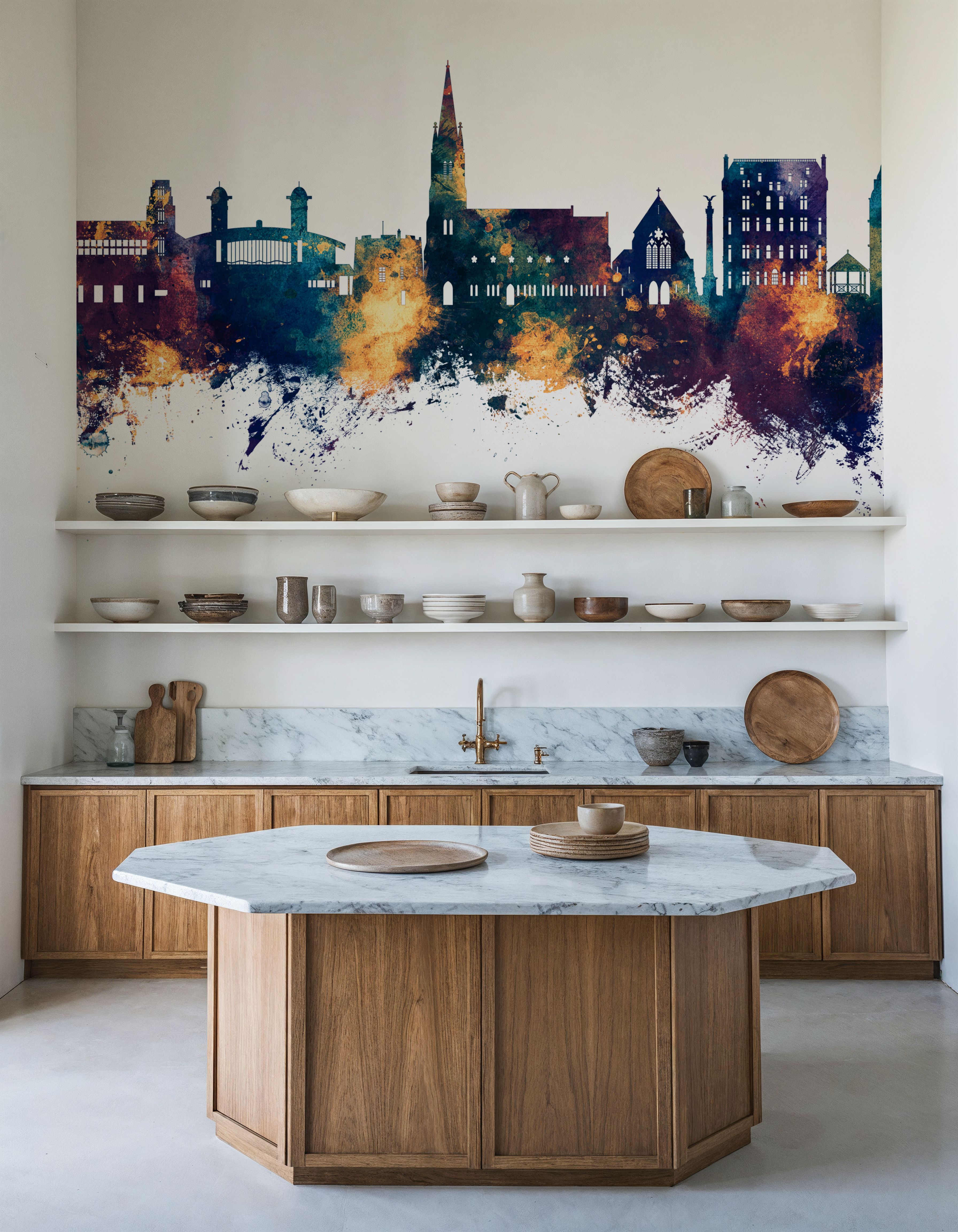 Felixstowe England Skyline Blue & Bronze