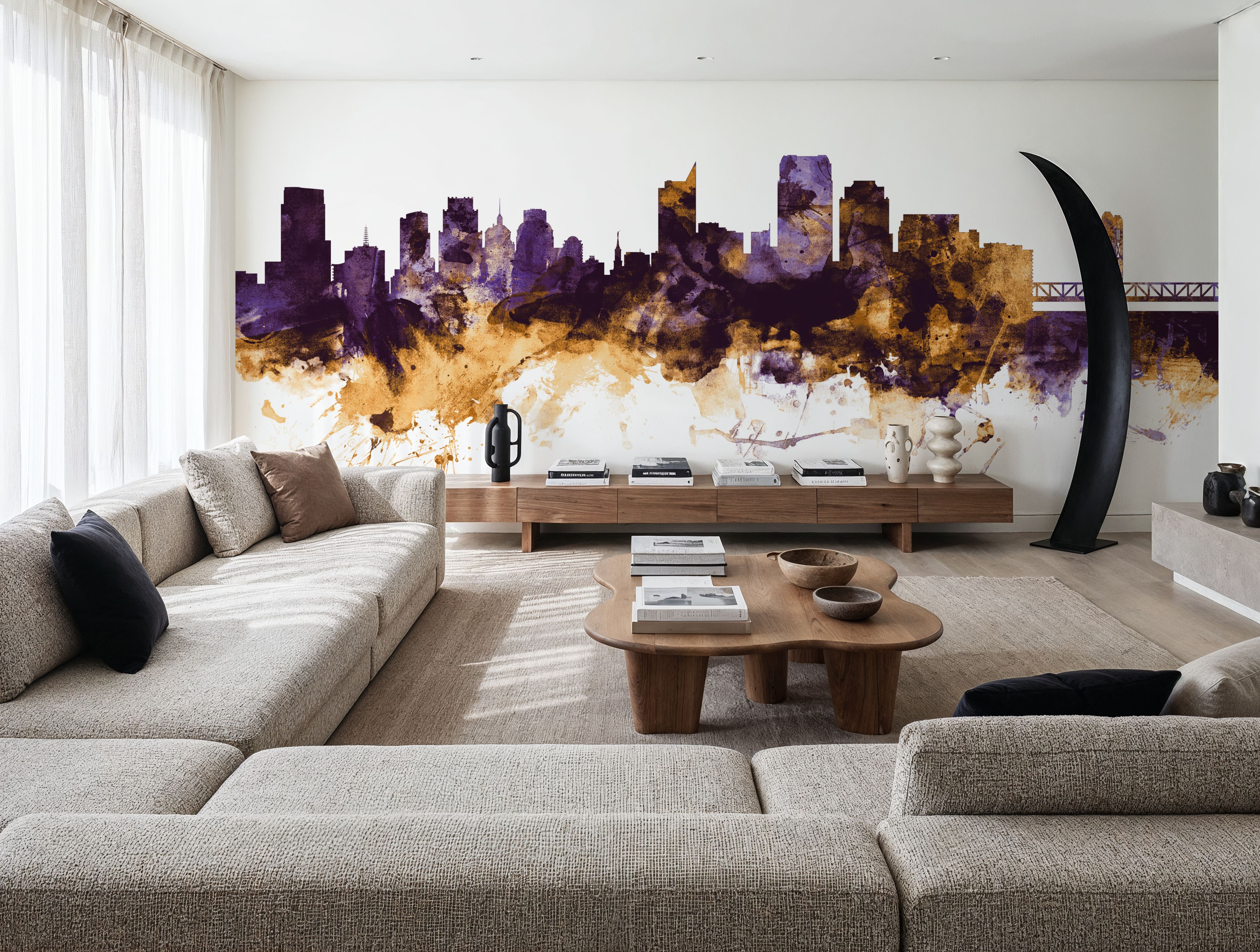 Sacramento California Skyline Purple & Gold