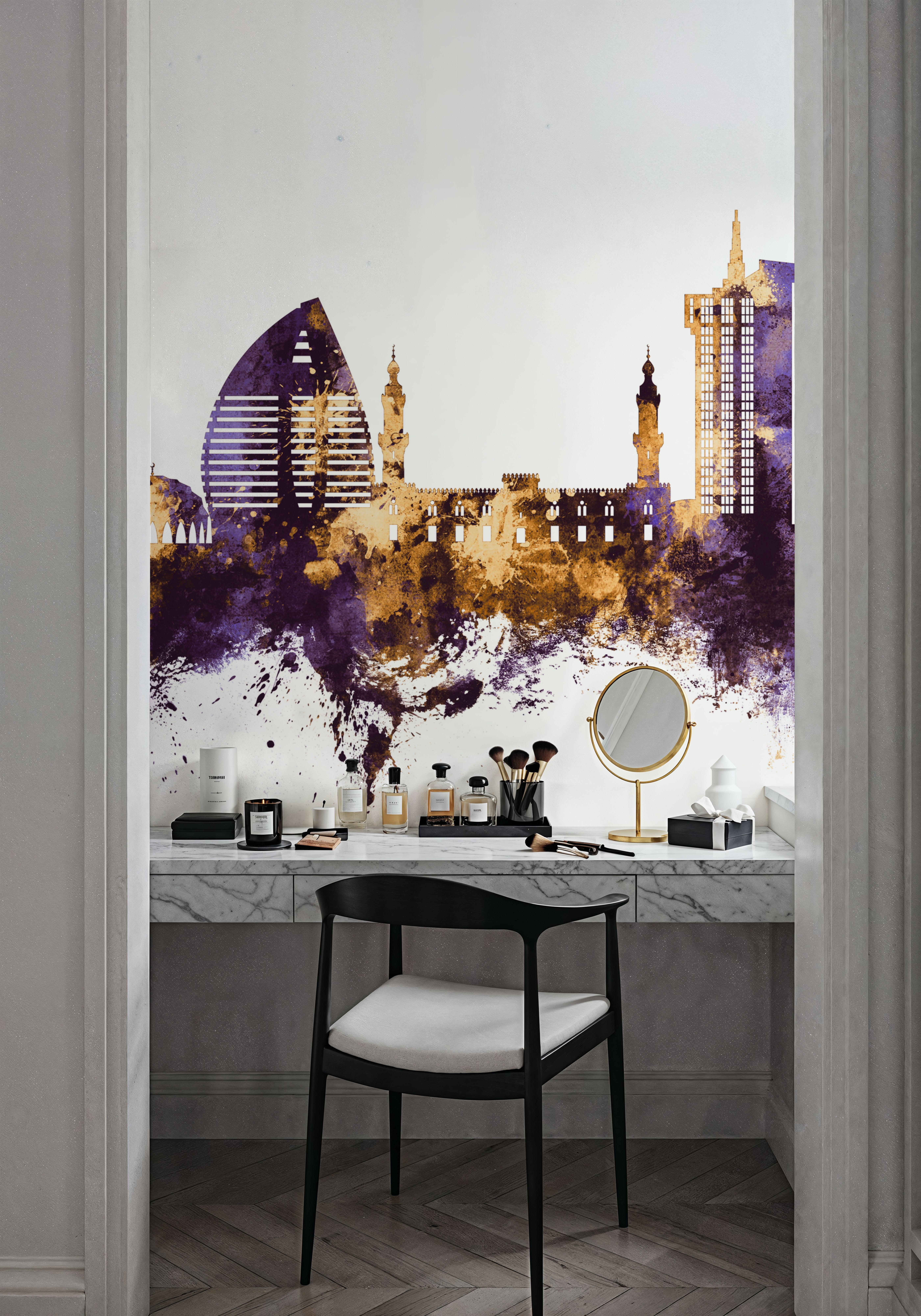 Khartoum Sudan Skyline Purple & Gold