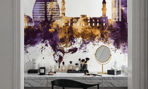 Khartoum Sudan Skyline Purple & Gold