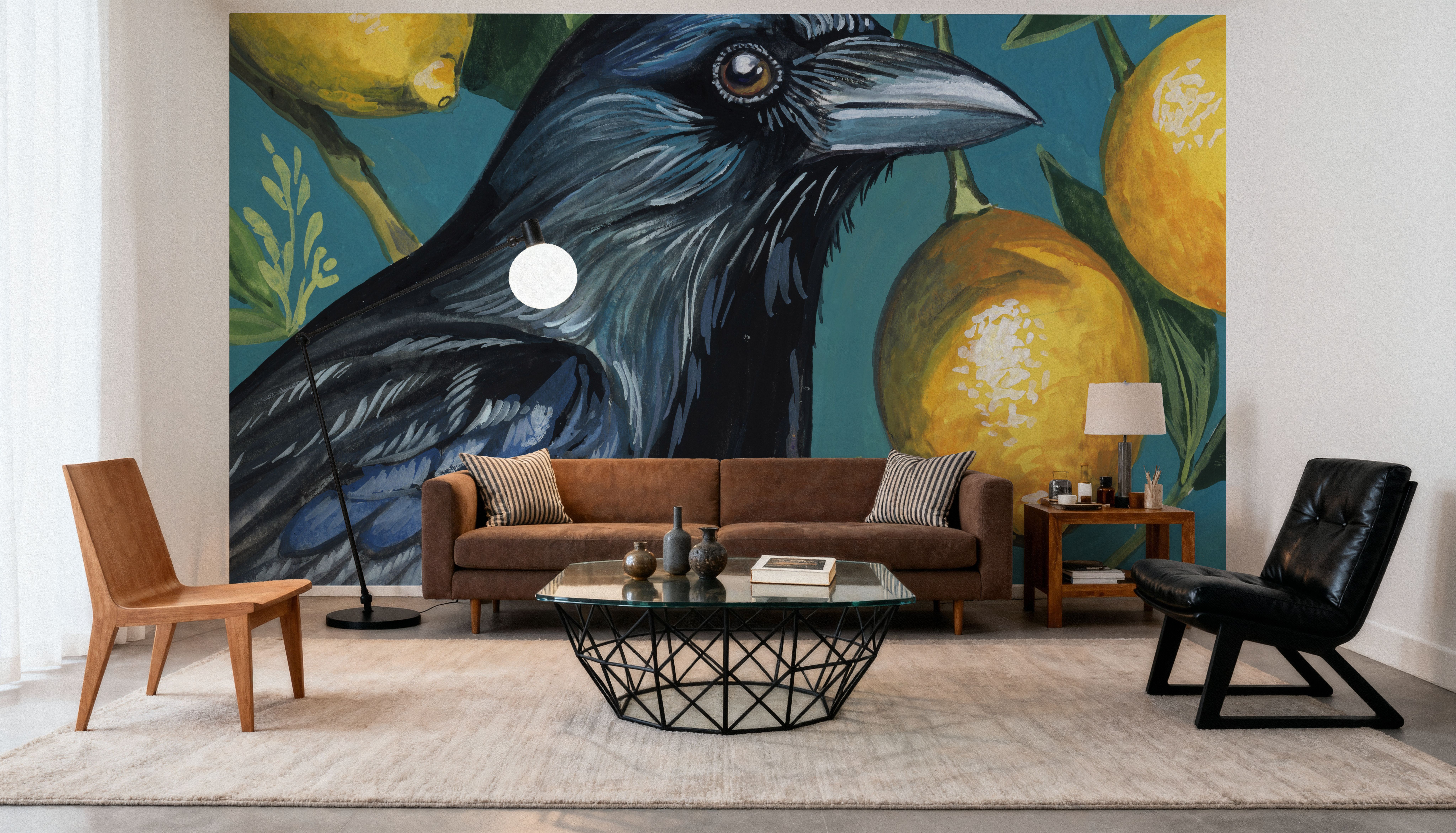 Crow With Lemon Backdrop