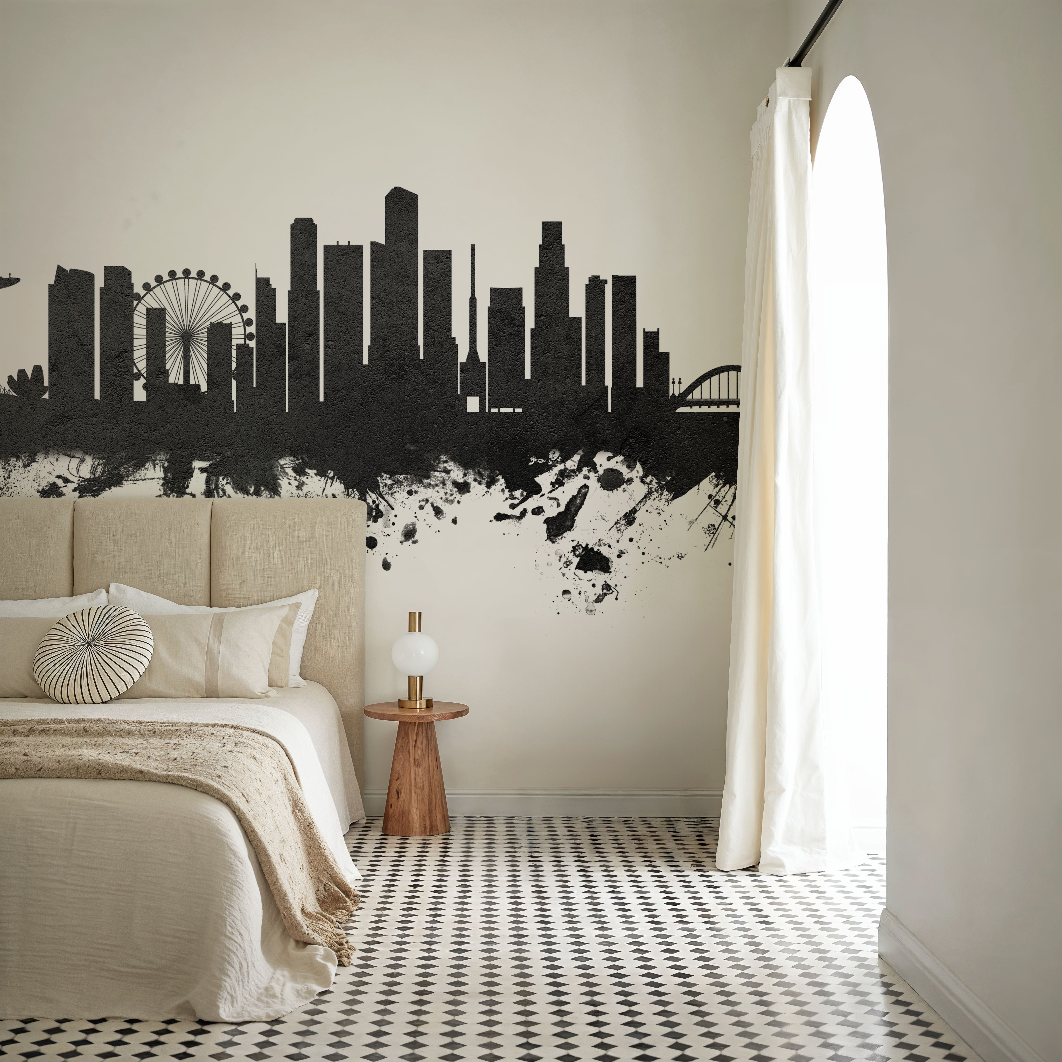 Singapore Skyline Black & White