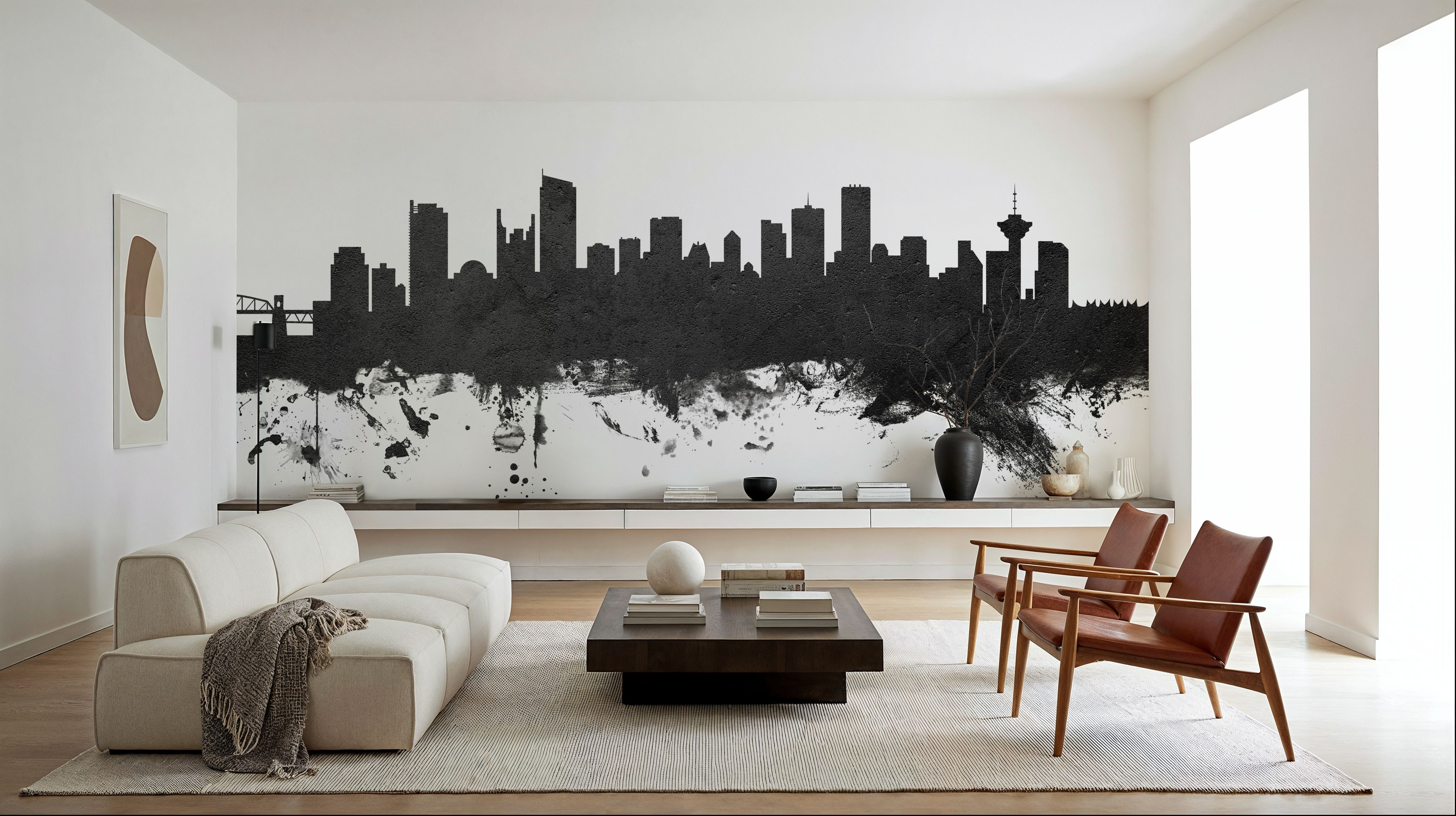 Vancouver Canada Skyline Black & White, Wallpaper