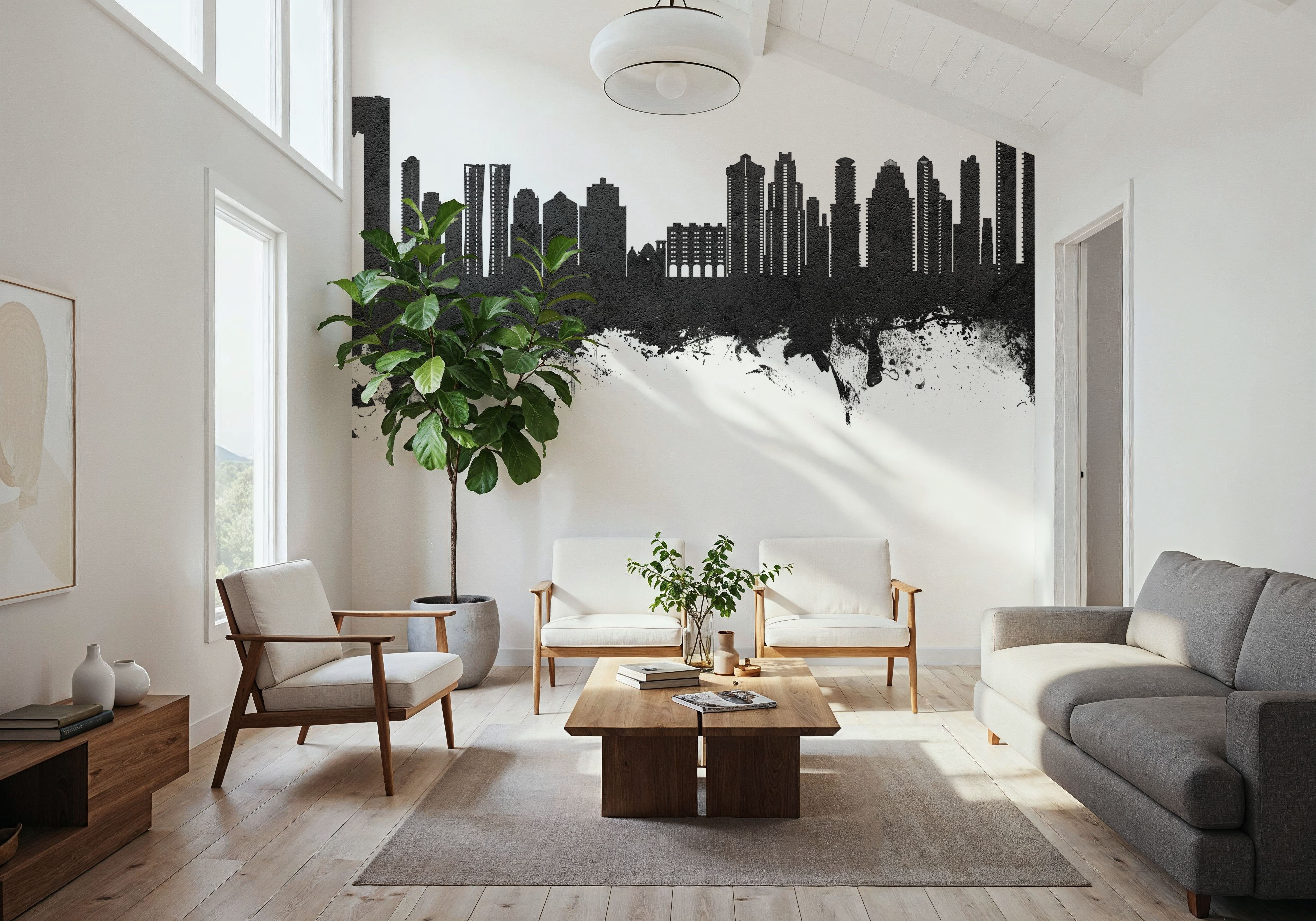 Benidorm Spain Skyline Black & White