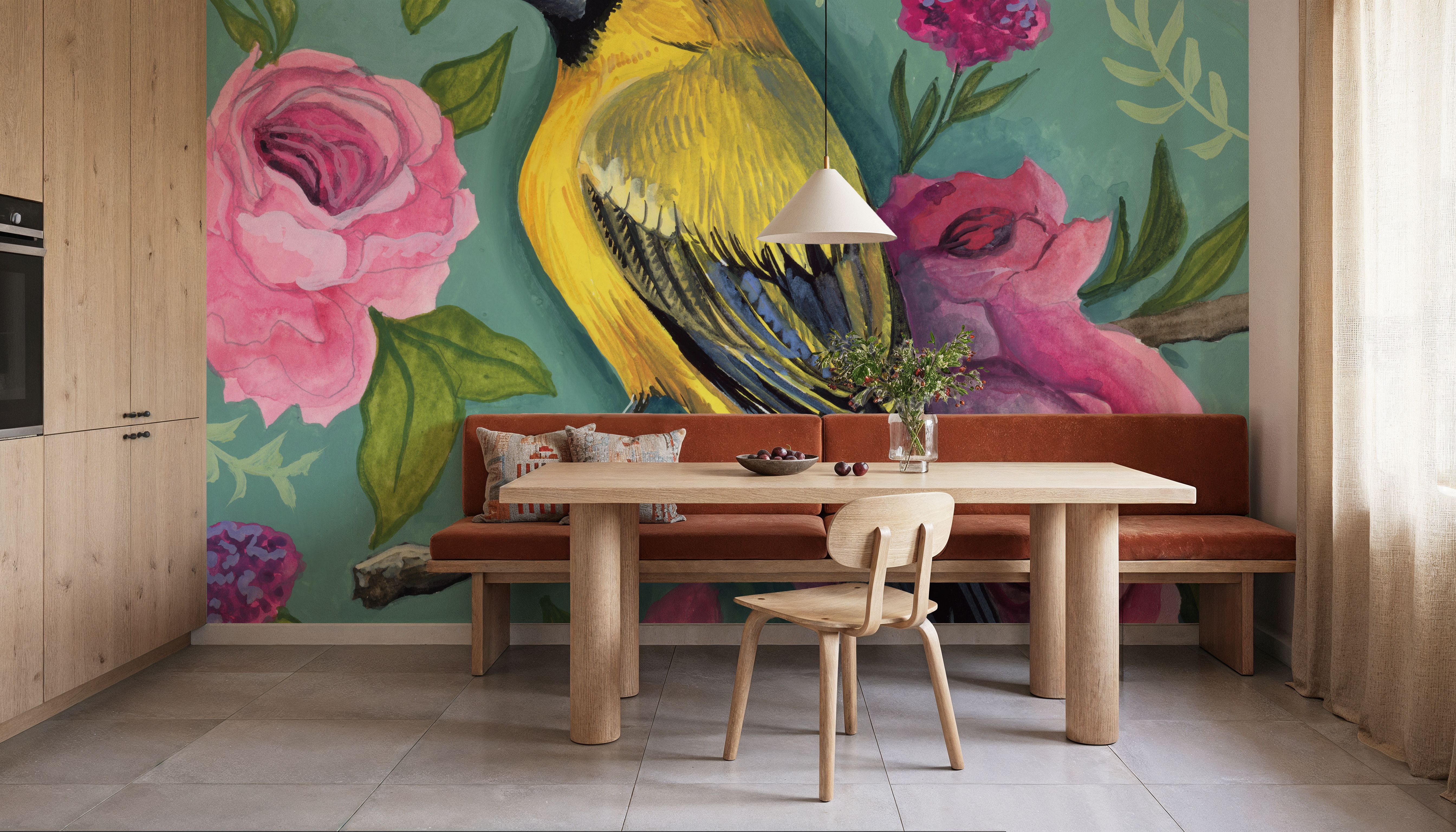 Bird with Roses