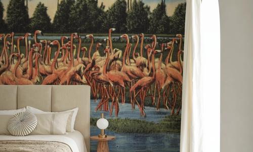 Flamingos - Screenprint Postcard