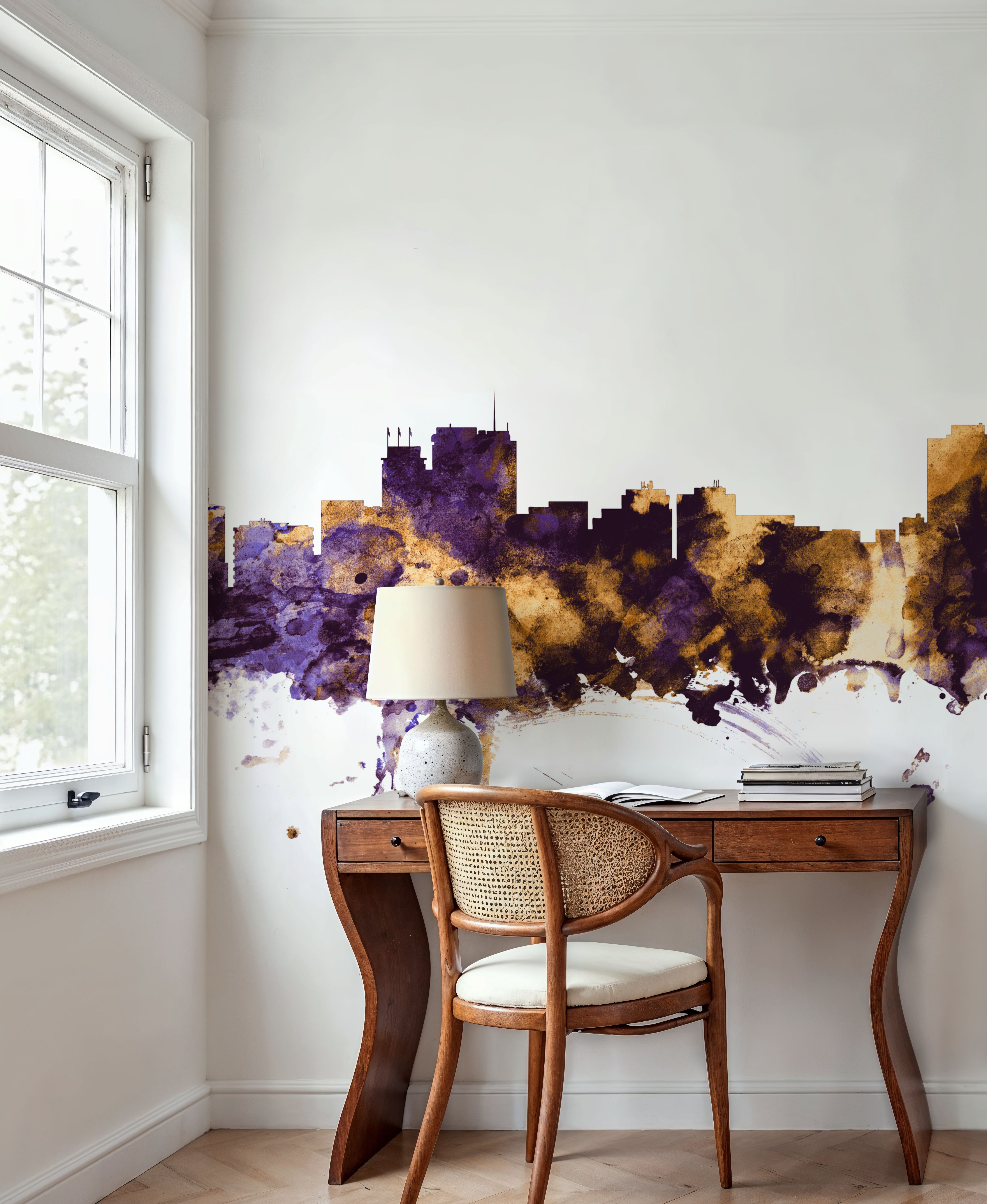 Anchorage Alaska Skyline Purple & Gold