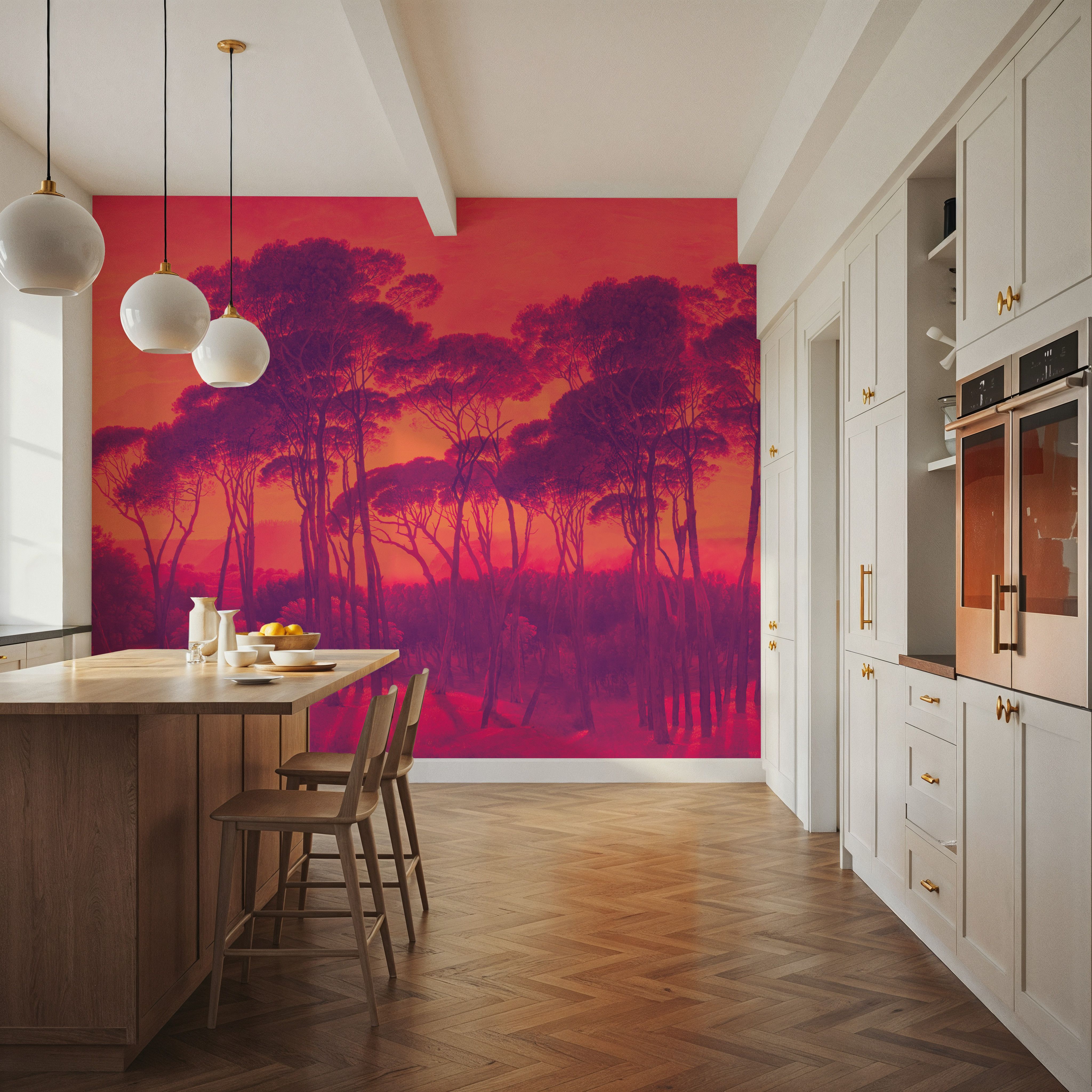 Mediterranean Pine Landscape, Sunset