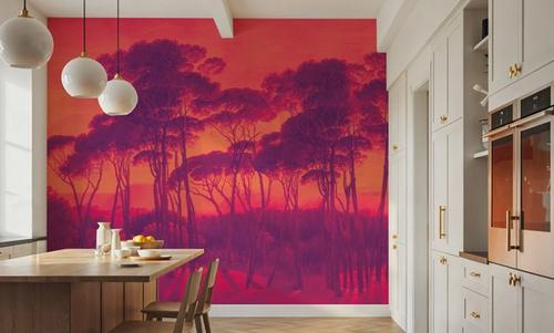 Mediterranean Pine Landscape, Sunset