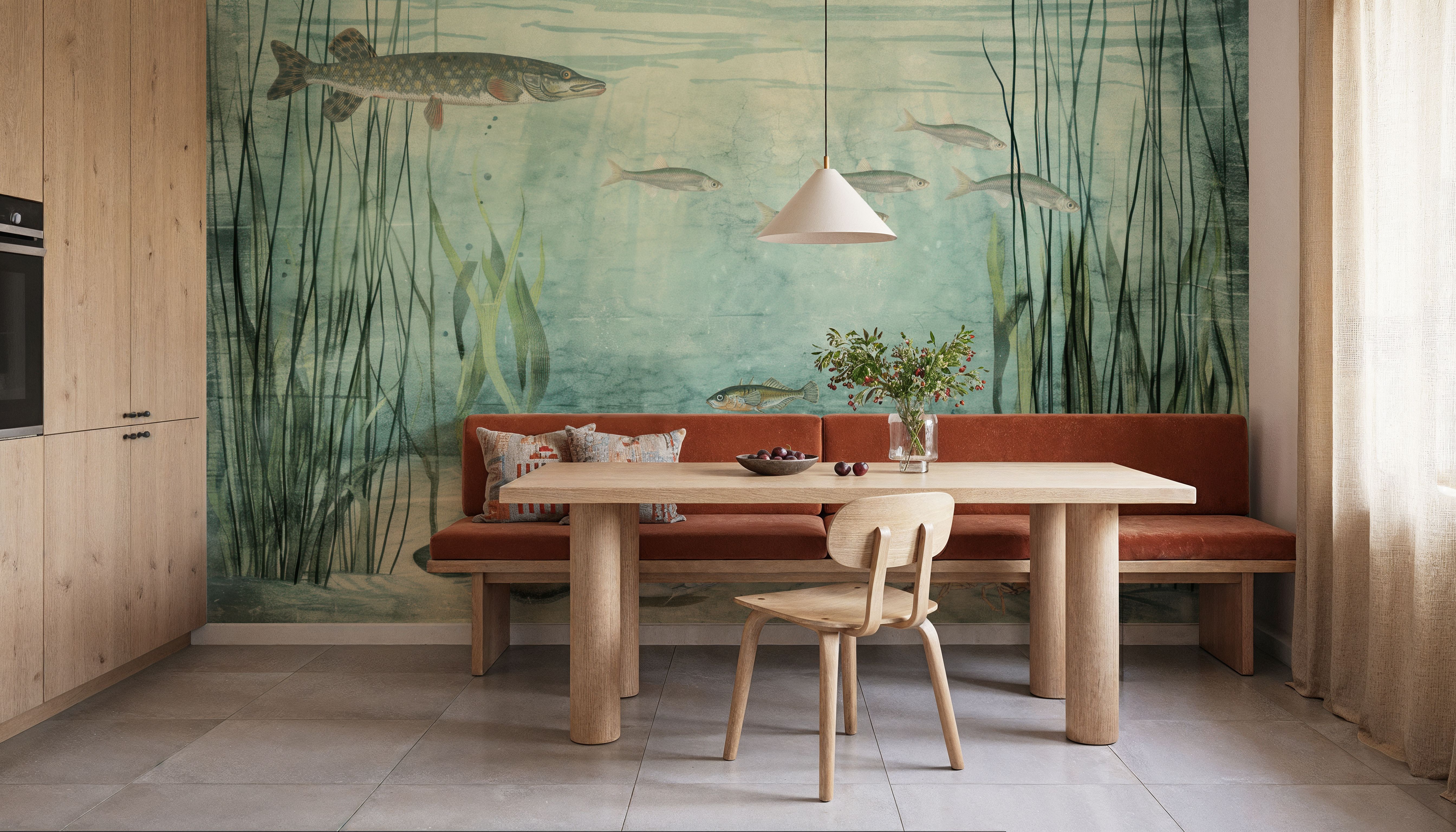 Lake Underwater Life with Pike, Light